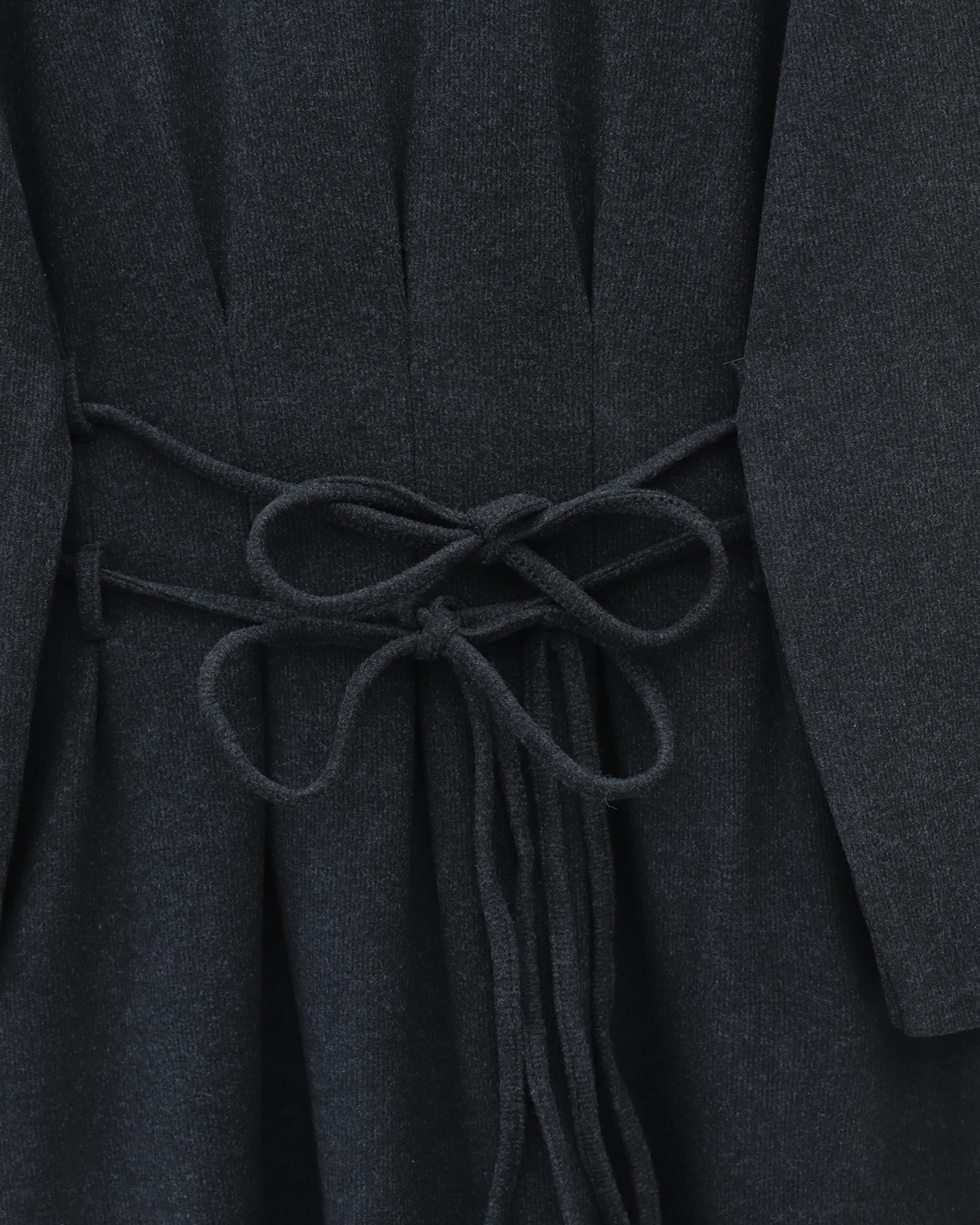 Selanik Long Dress with Drapped Waist and Double Tie - Anthracite - Podyumplus - by Peralane - photo 6