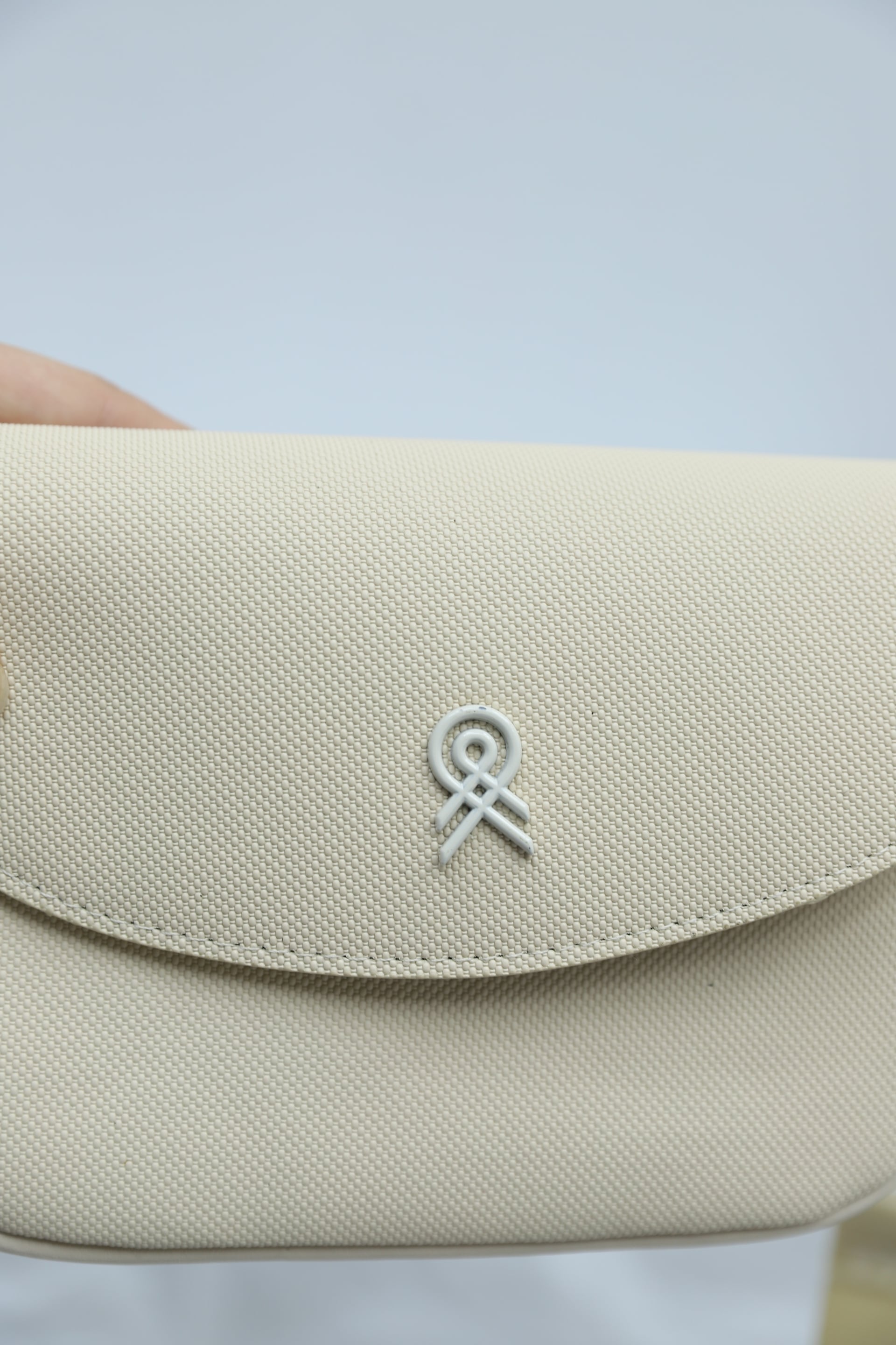 Flap Clasp Woven Strap Box Bag - Cream - Podyumplus - by Peralane - photo 3
