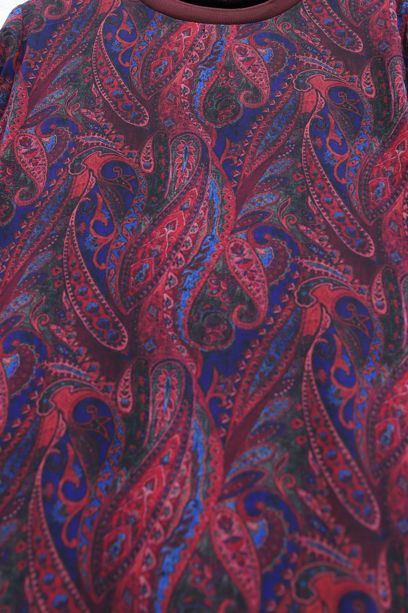 Women's Ethnic Print Layered Chiffon Dress - Burgundy - Podyumplus - by Peralane - photo 7