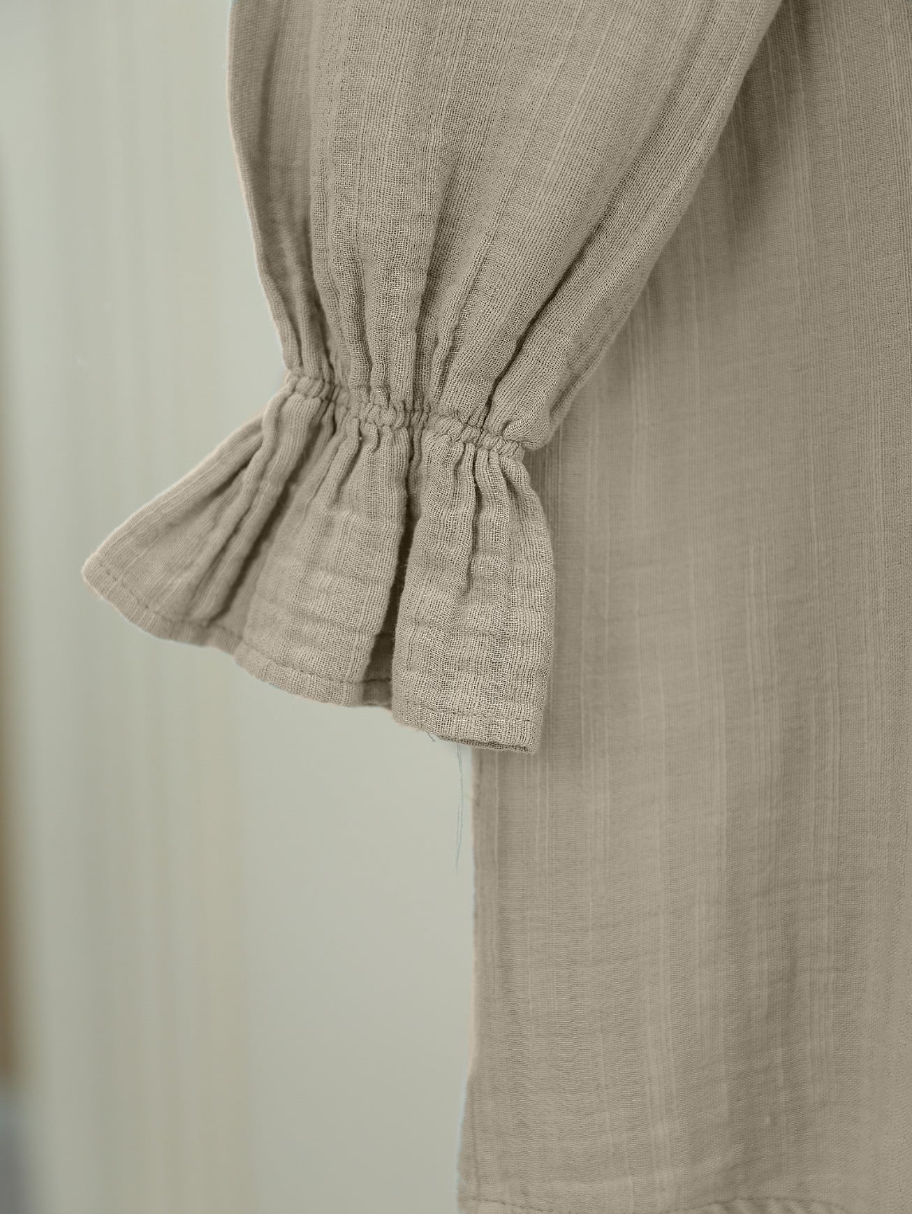 Front Ruffle Detail Long-Sleeve Tunic - Earth - Podyumplus - by Peralane - photo 4