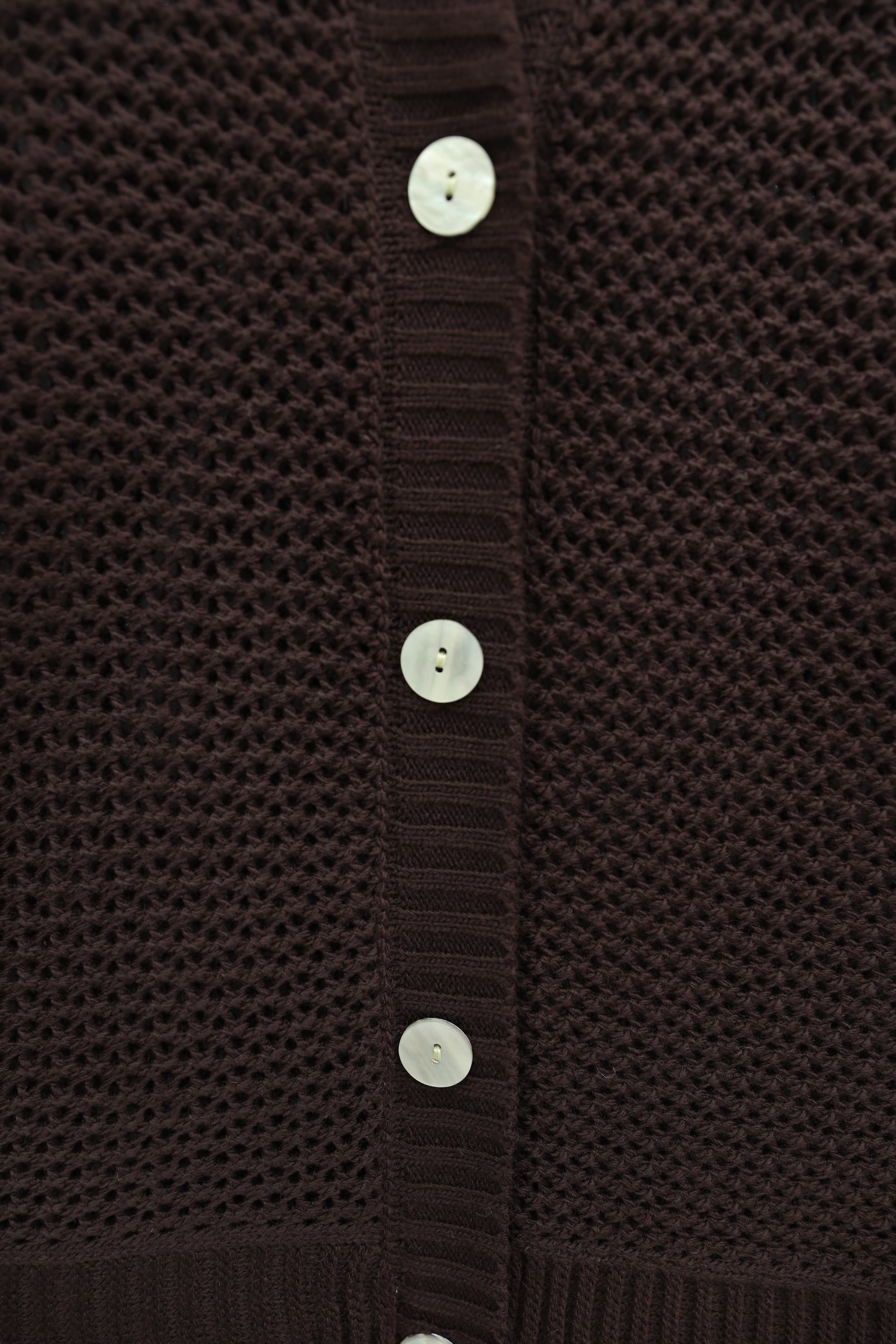 Ajour Buttoned Batwing Sleeve Knit Cardigan - Dark Brown - Podyumplus - by Peralane - photo 5