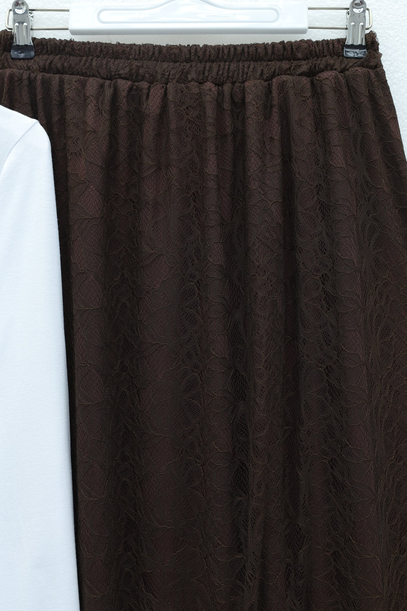Asymmetric Lined Elastic Waist Tulle Skirt - Dark Brown - Podyumplus - by Peralane - photo 6