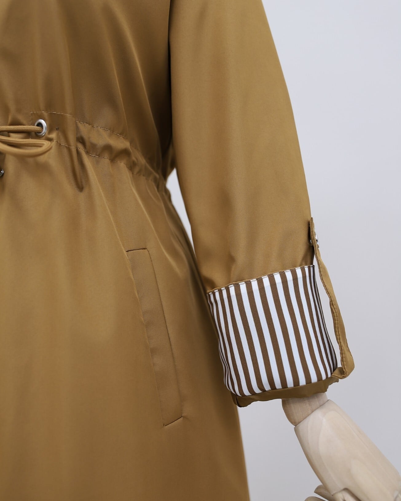 Women's Hooded Belted Trench Coat in Tan - Podyumplus - by Peralane - photo 5