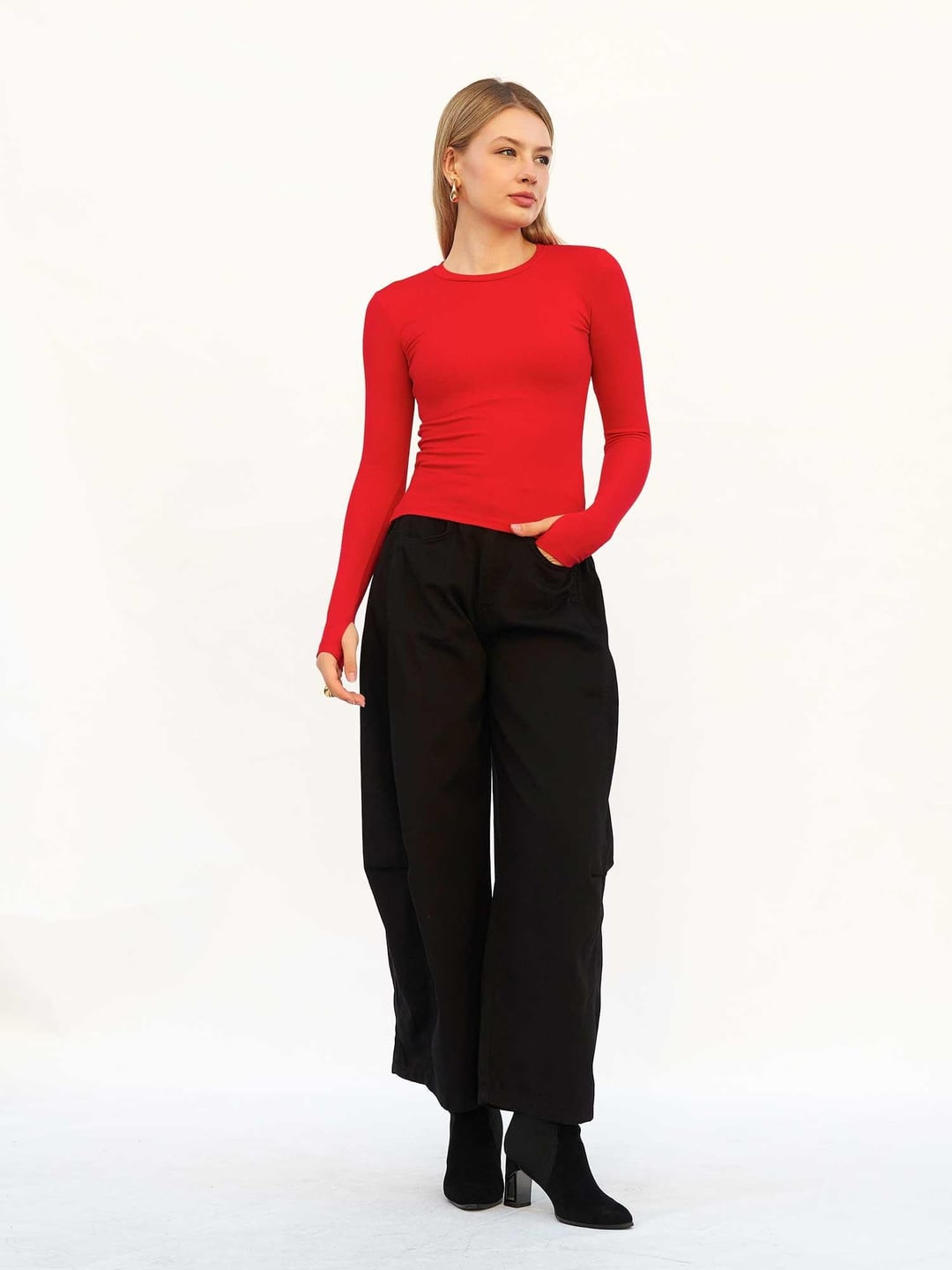 Curve Wide Leg Gabardine Trousers - Lefon - by Peralane - photo 2