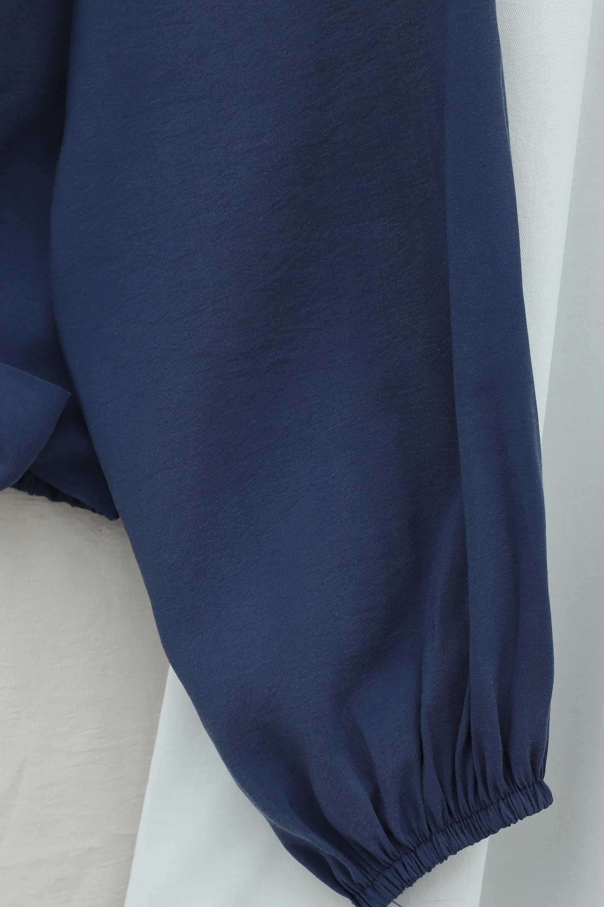 Navy Modal Blouse with Tie Hem and Elasticated Waist and Cuffs - Podyumplus - by Peralane - photo 4
