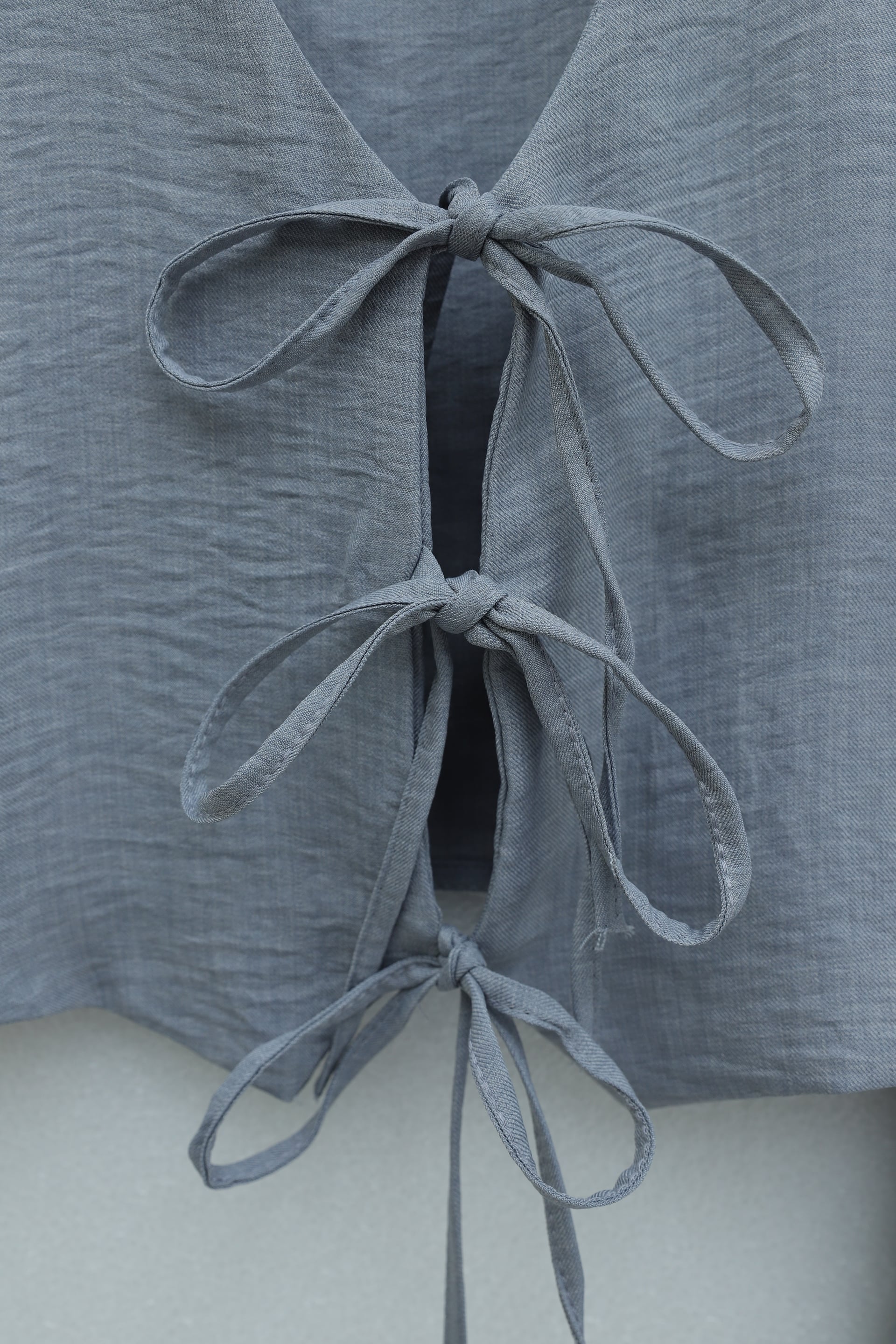 Women's Linen Look Two-Piece Set with Lace-Up Vest and Wide-Leg Trousers - Grey - Podyumplus - by Peralane - photo 8