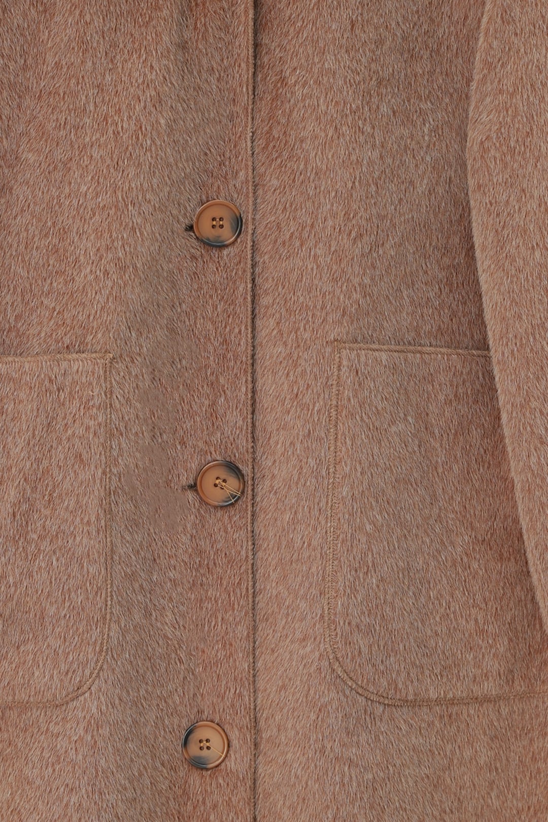 Long Brown Button-Front Coat with Contrast Lapel - Podyumplus - by Peralane - photo 6