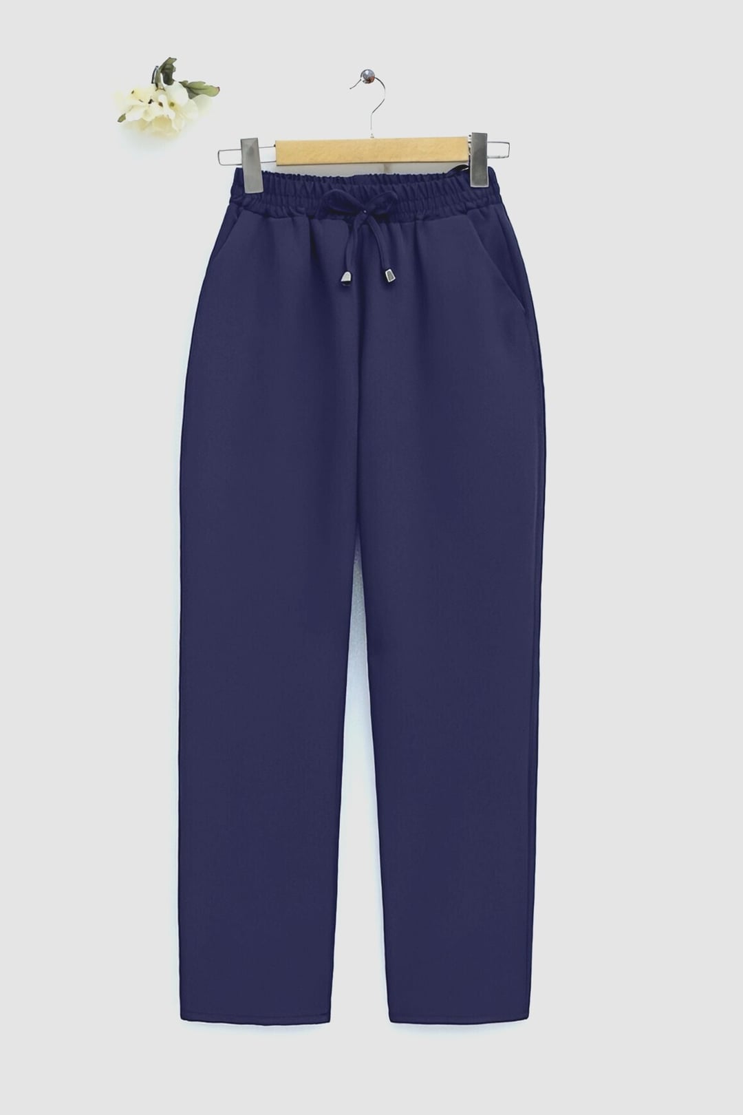 Drawstring Tapered Trousers - Navy - Podyumplus - by Peralane - photo 7