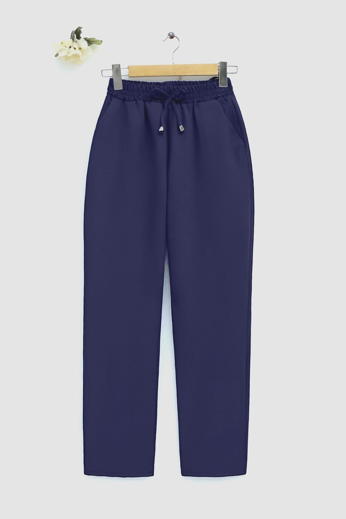 Drawstring Tapered Trousers - Navy - Podyumplus - by Peralane - photo 7