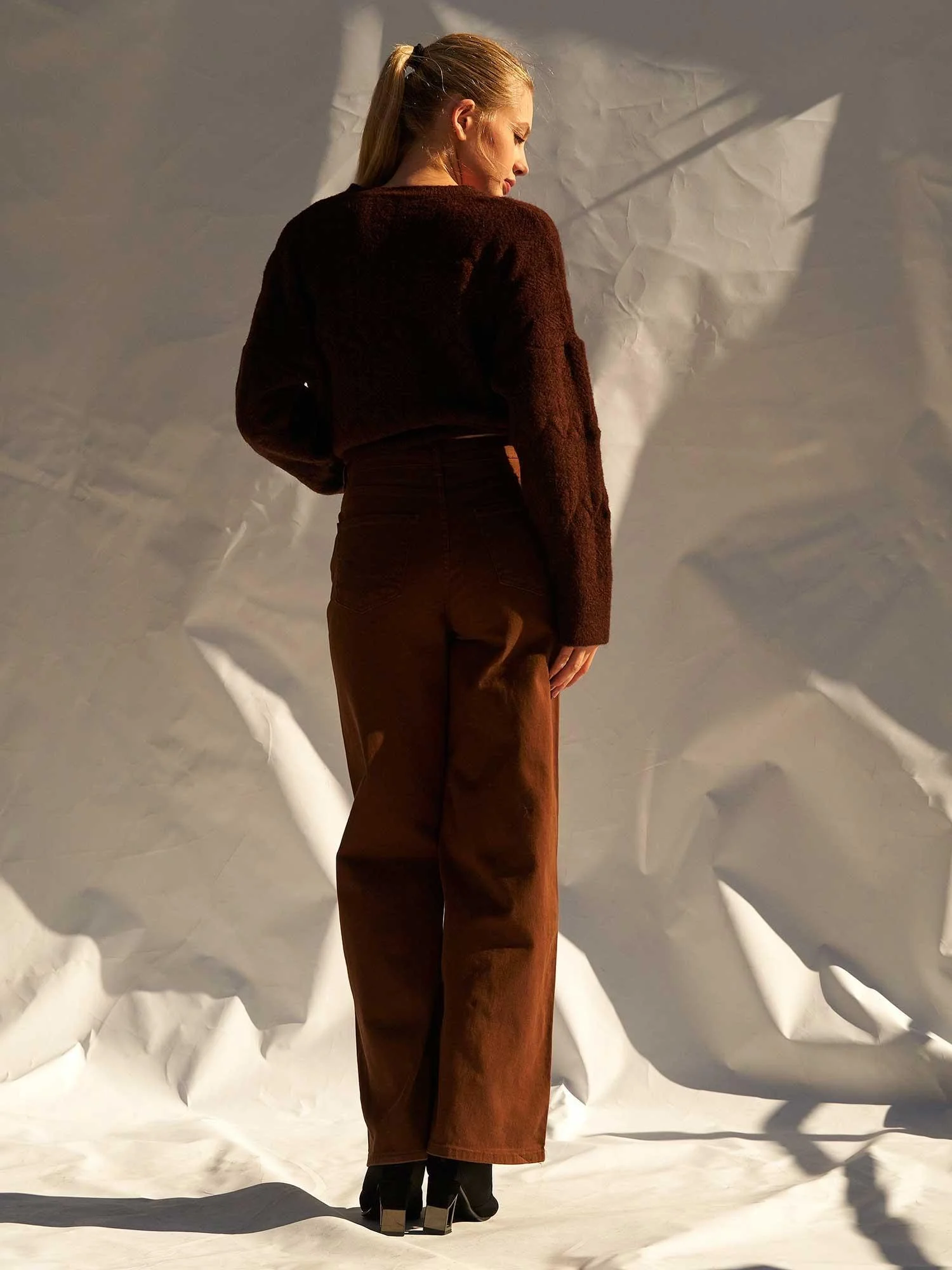 Women's 5-Pocket Corduroy Palazzo Trousers - Lefon - by Peralane - photo 3