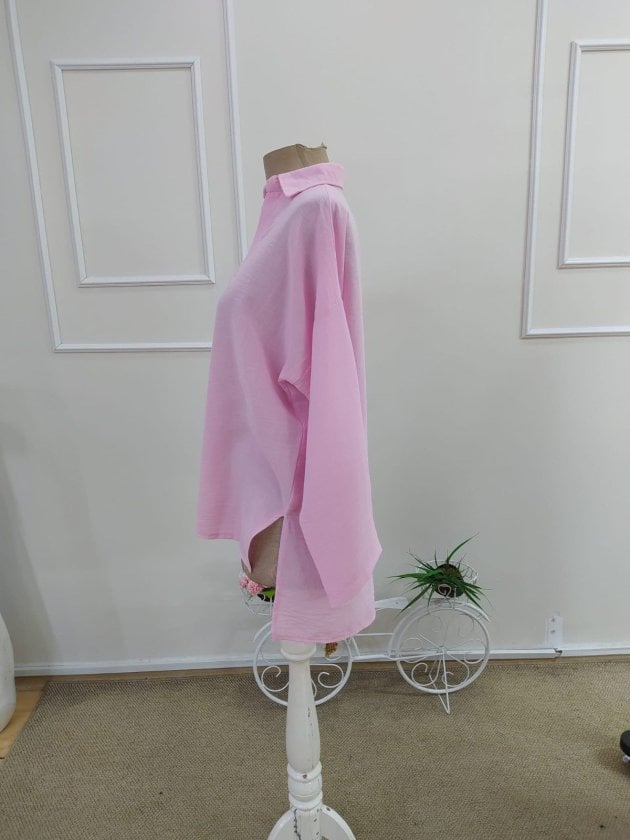 Women's Pink Long-Sleeved Blouse with Collar - Janes - by Peralane - photo 6
