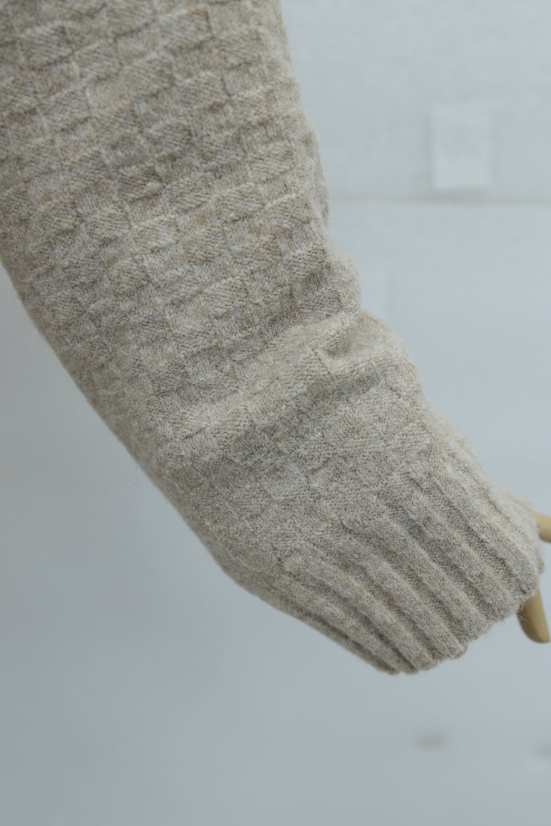 Button-Front V-Neck Relaxed Knit Cardigan - Light Beige - Podyumplus - by Peralane - photo 7
