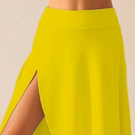 Women's Yellow Wrap Skirt with Pocket Detail and Inner Shorts - Janes - by Peralane - photo 2