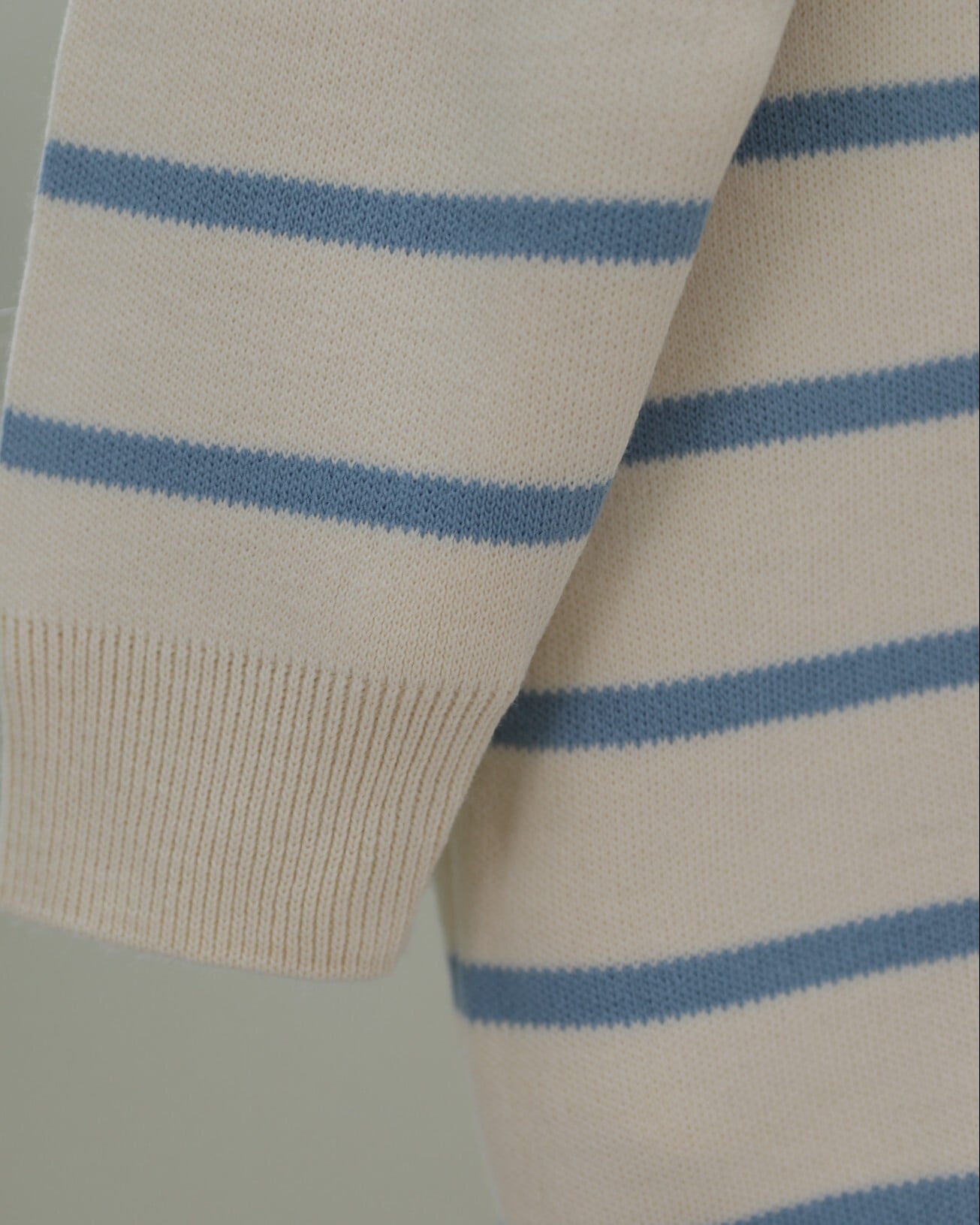 Striped Button-Up V-Neck Knit Cardigan - Blue - Podyumplus - by Peralane - photo 4