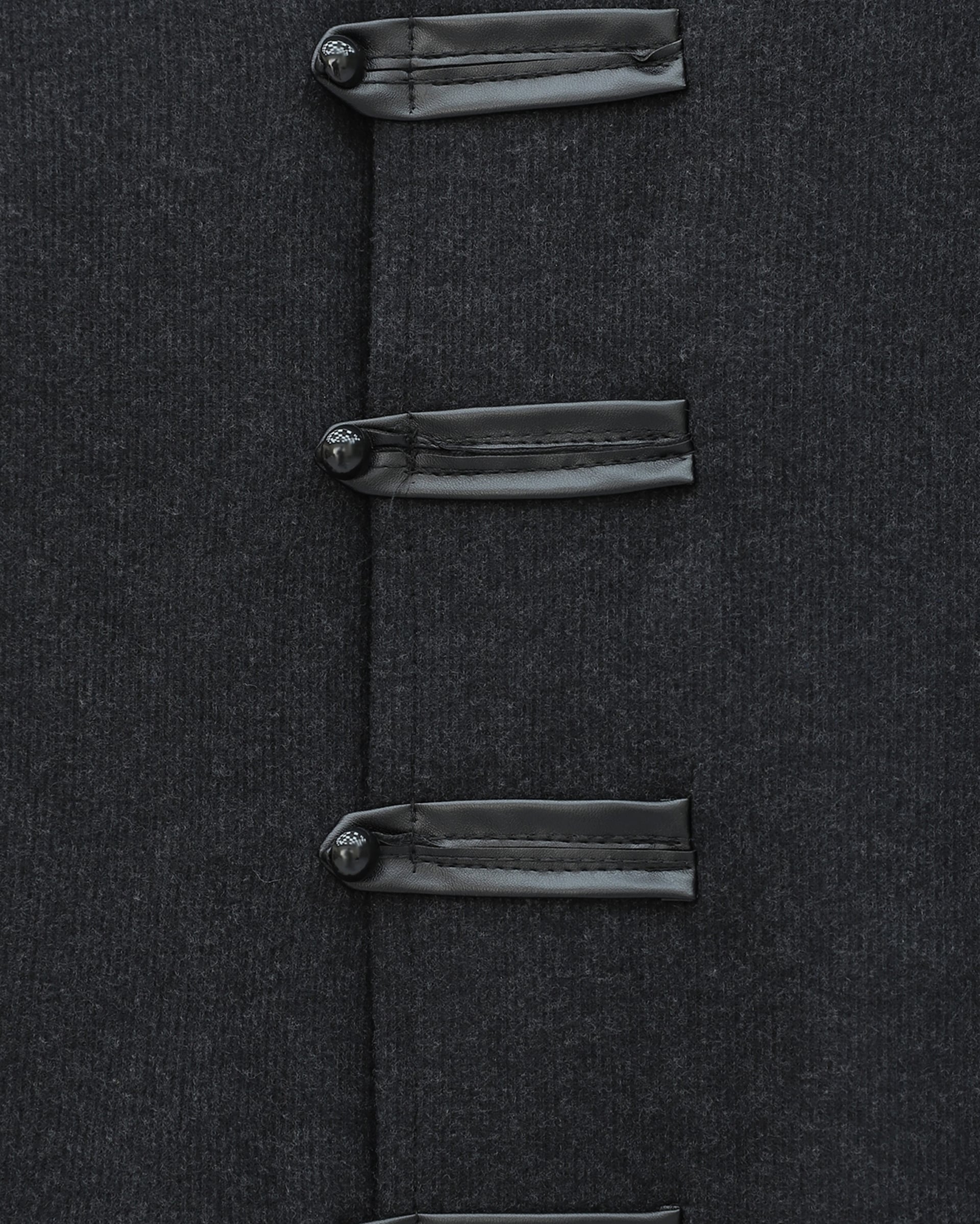Leather Detail Button Front Skirt Suit in Anthracite - Podyumplus - by Peralane - photo 6