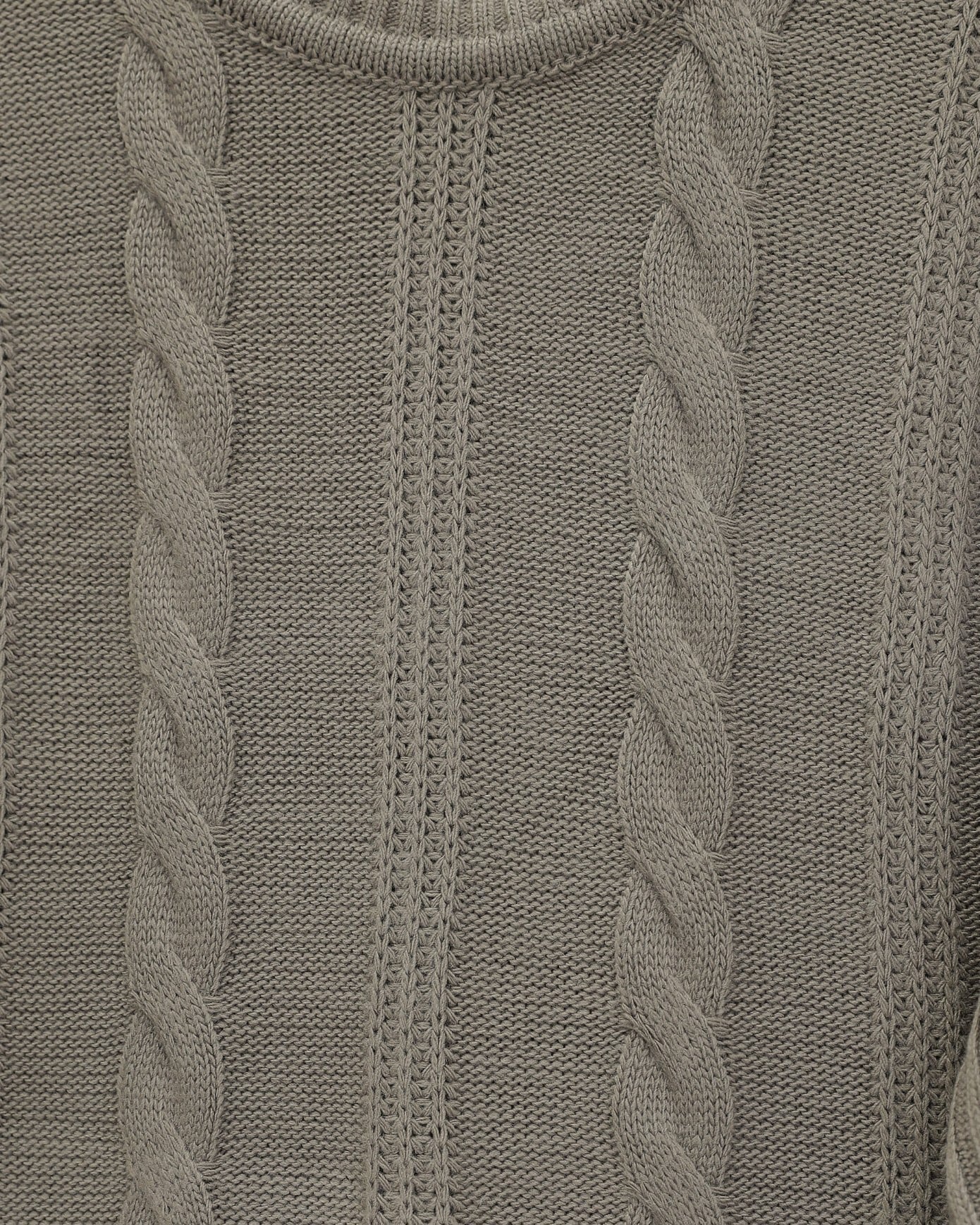 Grey Cable Knit Sweater and Wide-Leg Trousers Set for Women - Podyumplus - by Peralane - photo 4