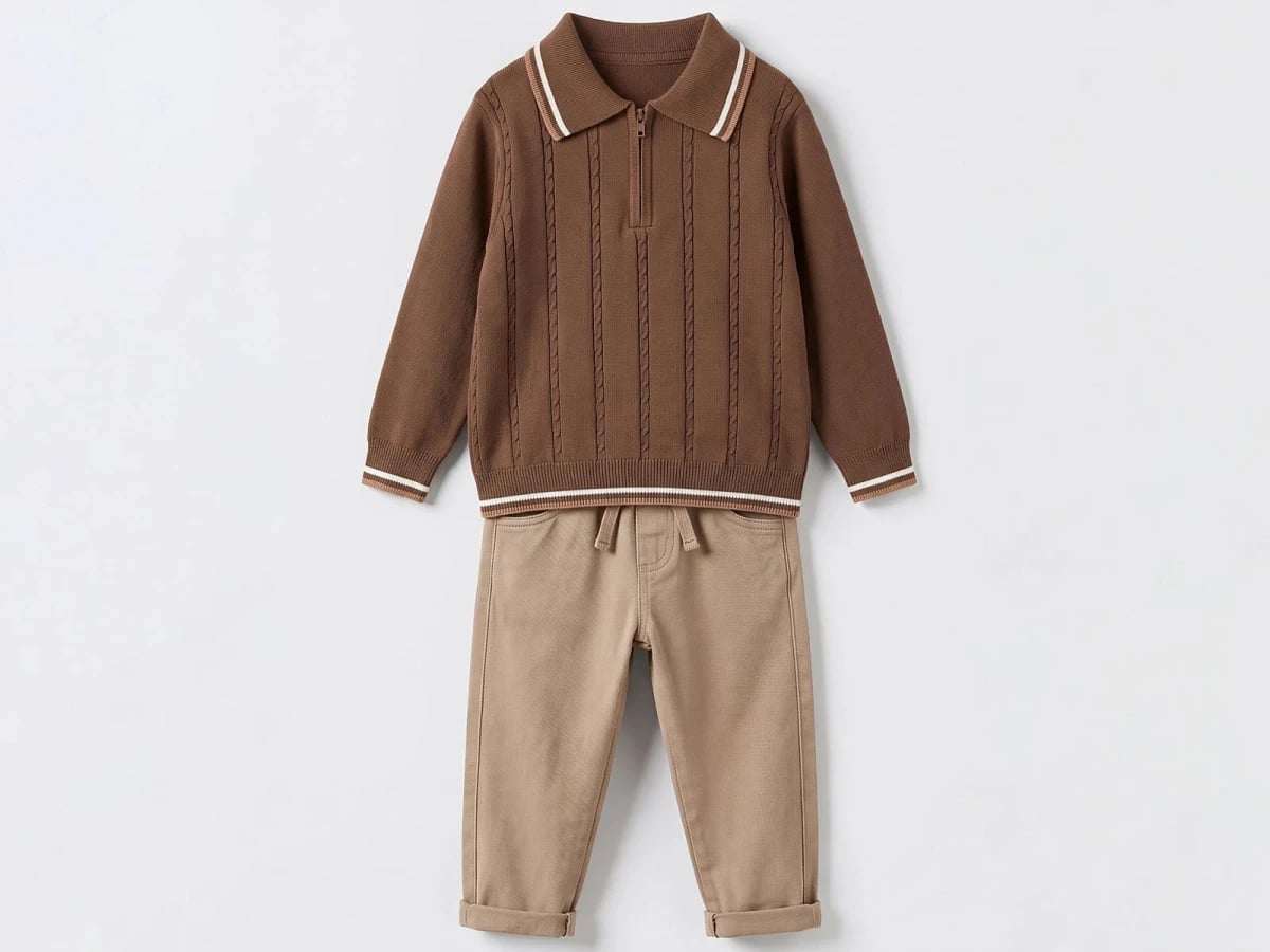 Knitted Pattern Sweater Boys Baby 2-Piece Set - Canoz - by Peralane