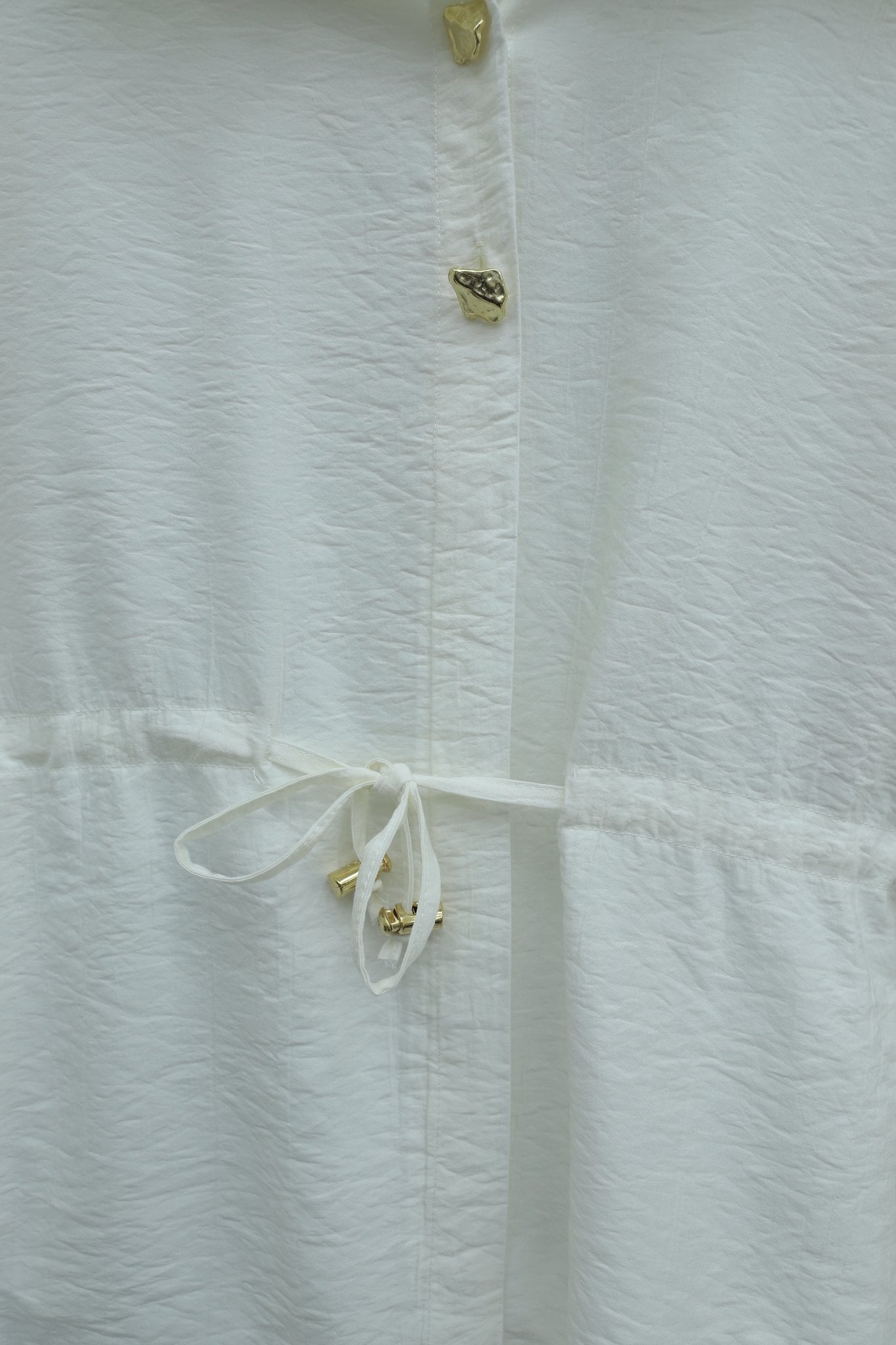 Cotton Crinkle Two-Piece Set with Drawstring Waist Pants - Ecru - Podyumplus - by Peralane - photo 9