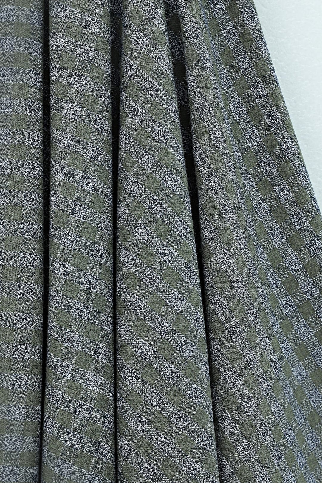 Plaid Patterned Elasticated Waist Skirt - Khaki - Podyumplus - by Peralane - photo 4