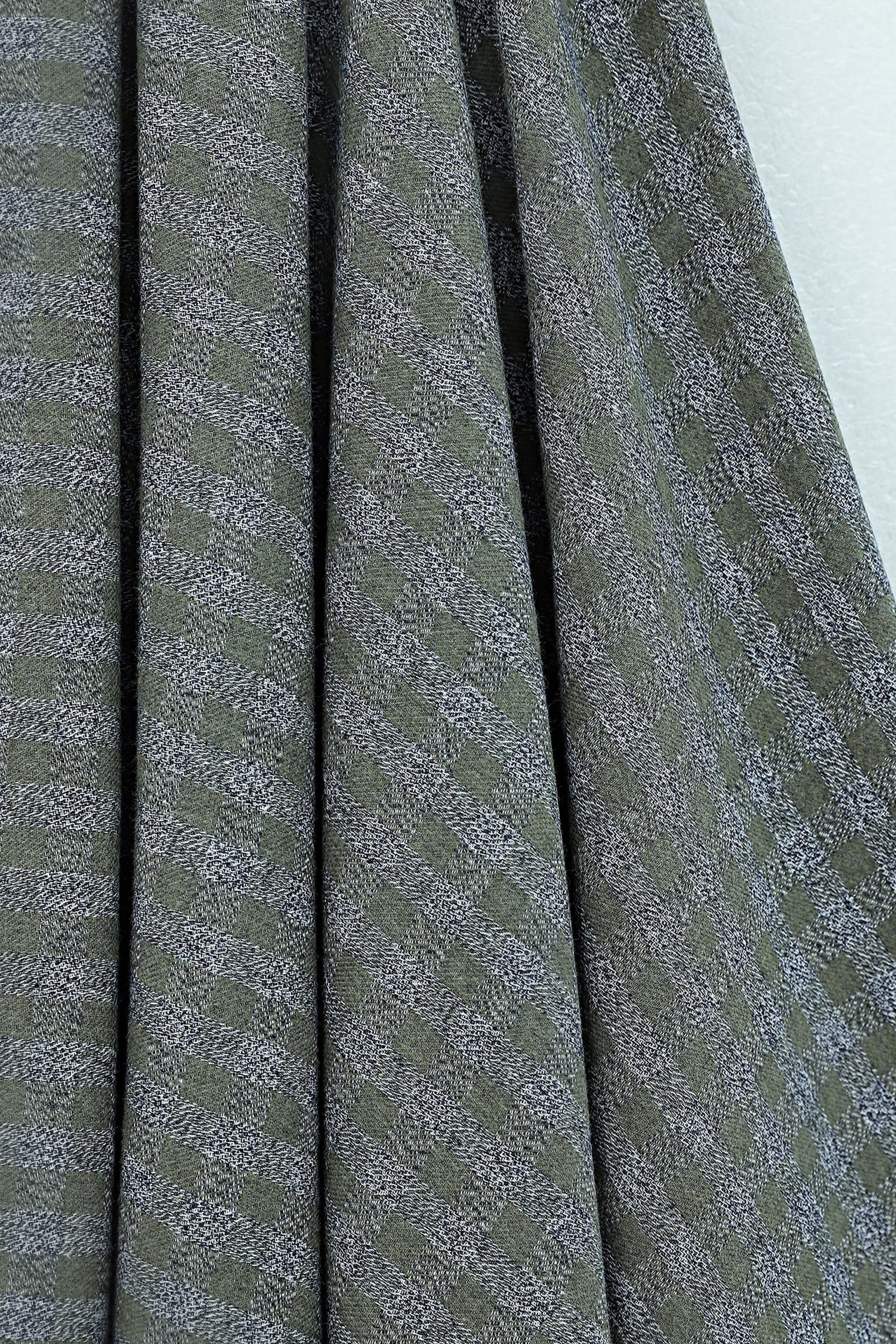 Plaid Patterned Elasticated Waist Skirt - Khaki - Podyumplus - by Peralane - photo 4