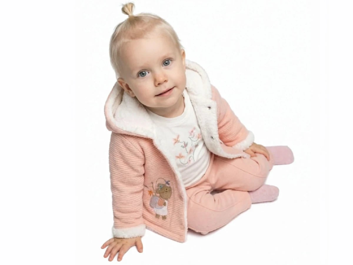 Baby Girl's Three-Piece Set with Hooded Jacket, Trousers, and T-Shirt - Elci Baby - by Peralane