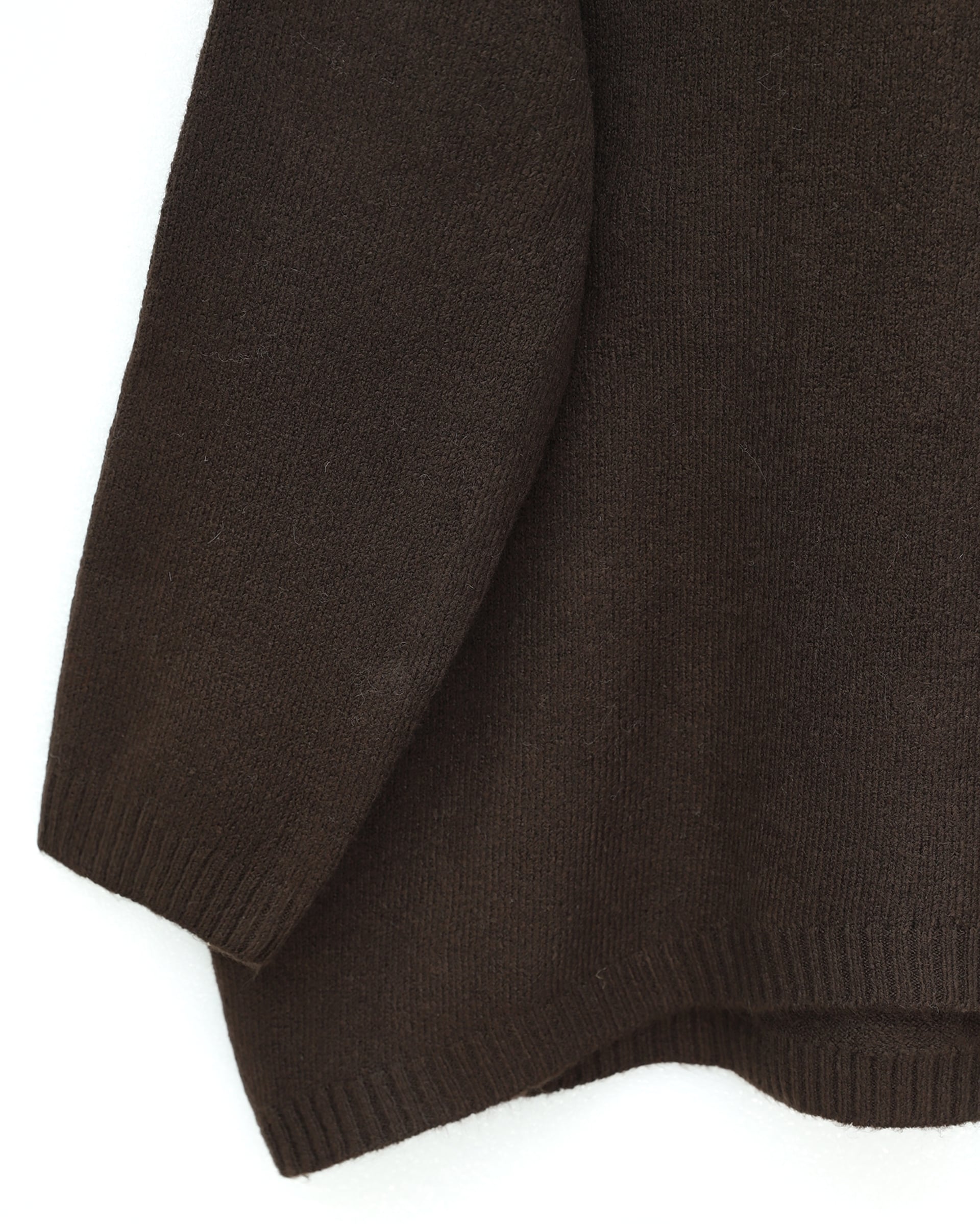 Round Neck Relaxed Fit Knit Sweater - Dark Brown - Podyumplus - by Peralane - photo 6