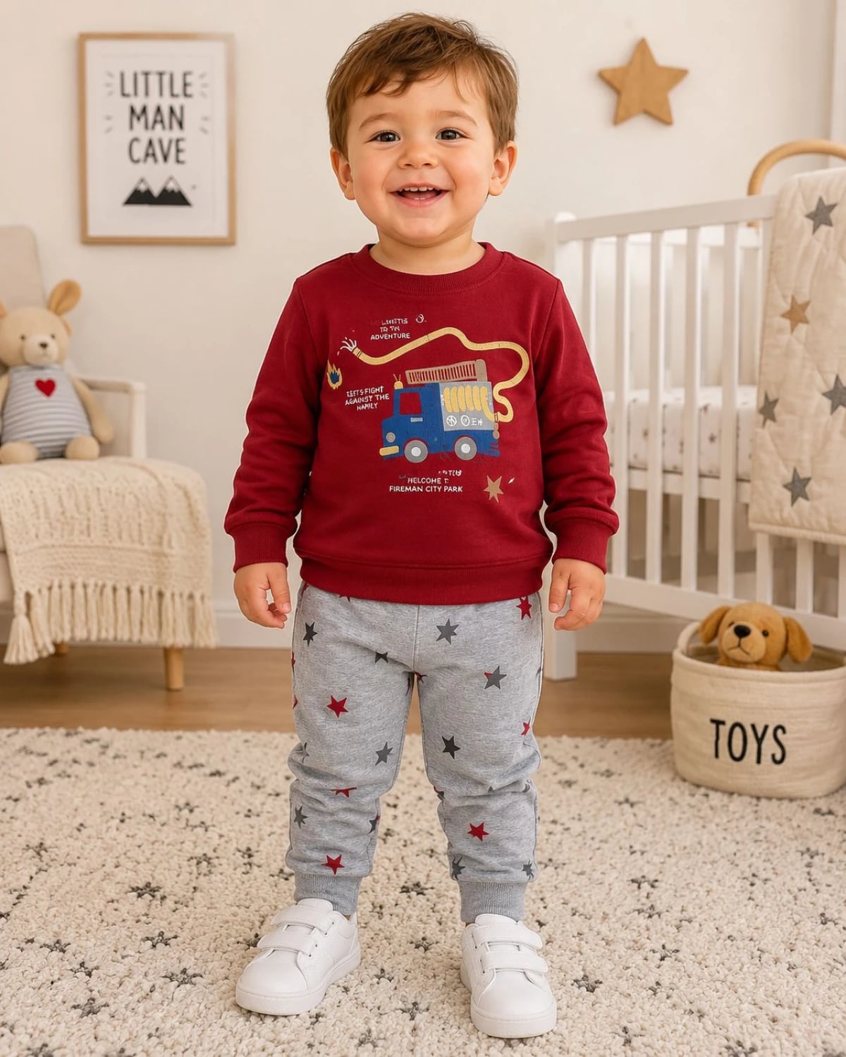 2-Piece Baby Boy Pyjama Set with Fire Engine Print - 3-12 Months - Has Bereket - by Peralane