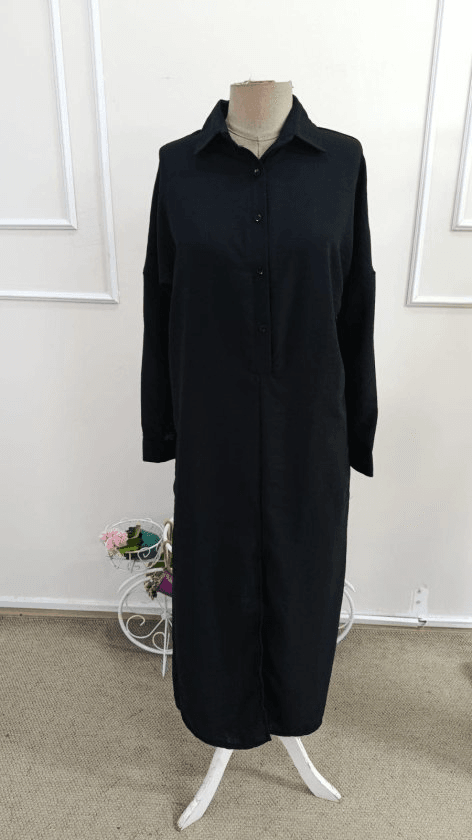 Women's Long-Sleeved Shirt Dress with Collar and Button Front - Janes - by Peralane - photo 4