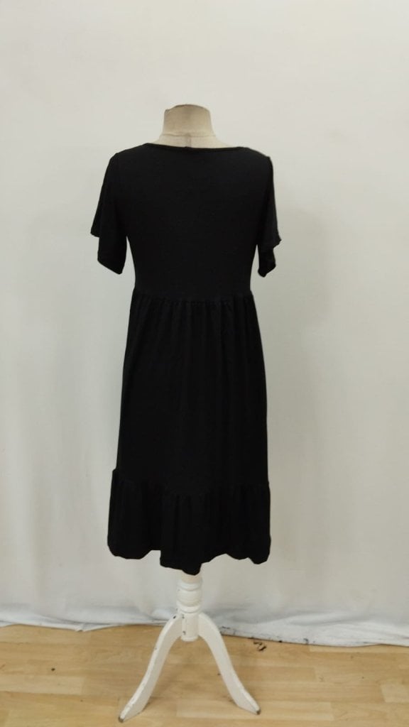 Women's Short-Sleeved Tie-Neck Button-Front Ruffle Suprem Dress - Janes - by Peralane - photo 5