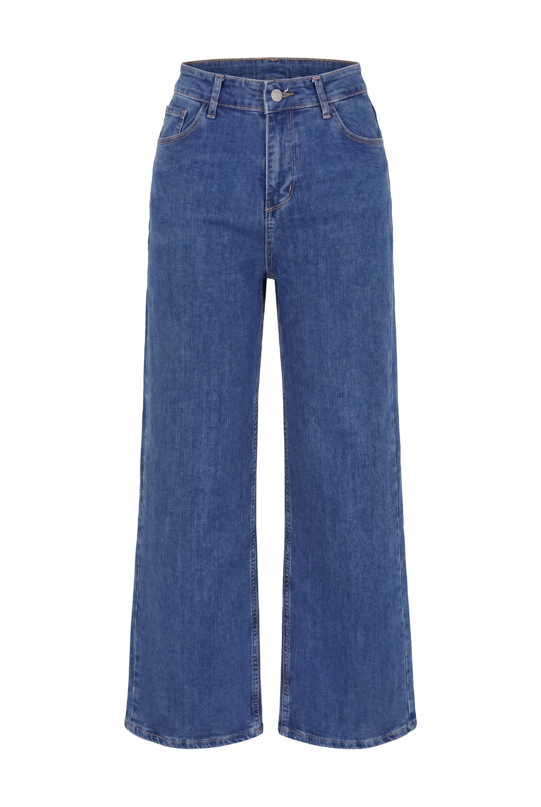 Pocketed Zip Palazzo Denim Trousers - Indigo - Podyumplus - by Peralane - photo 6