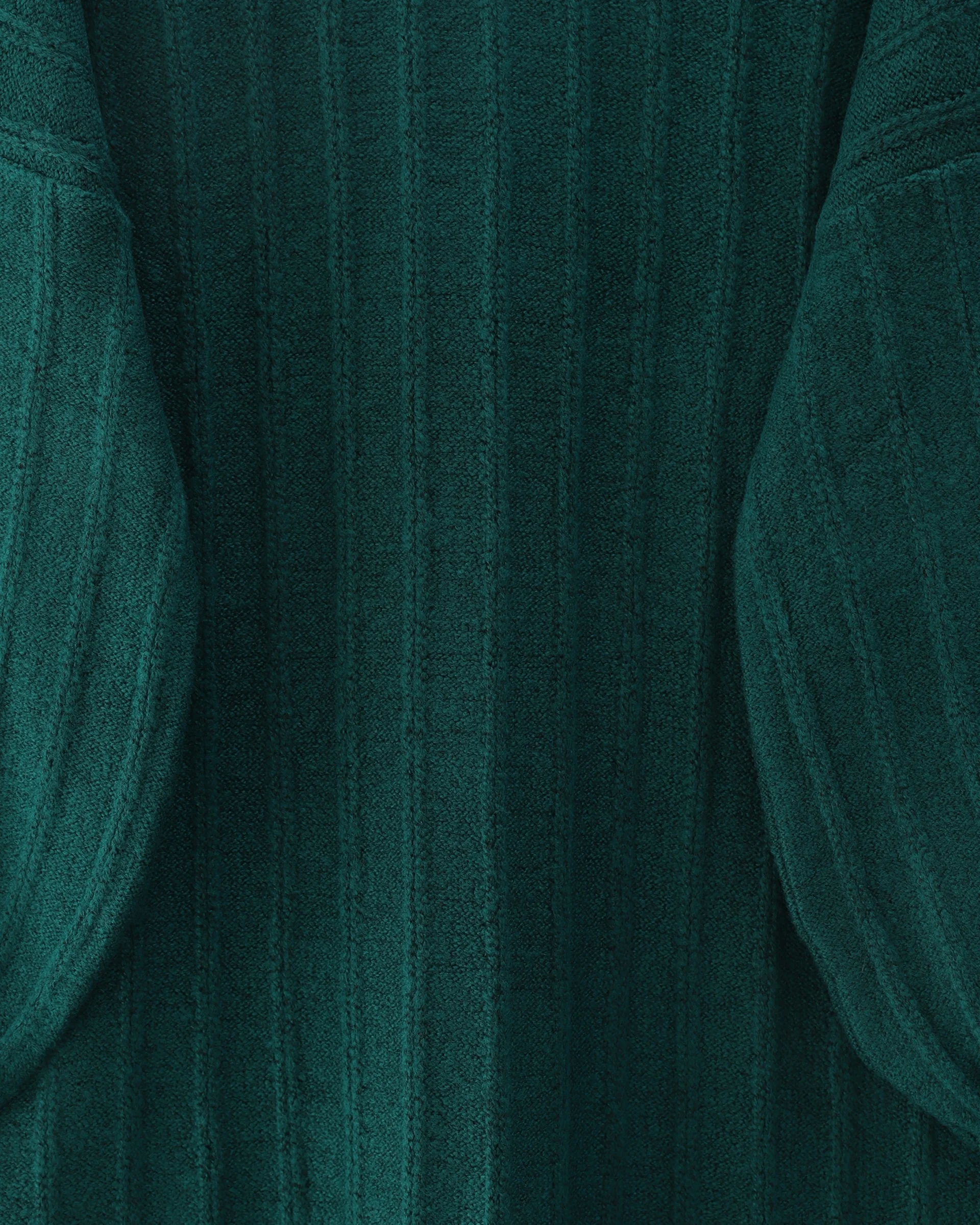 Ribbed Slit Soft Knit Tunic - Emerald - Podyumplus - by Peralane - photo 5