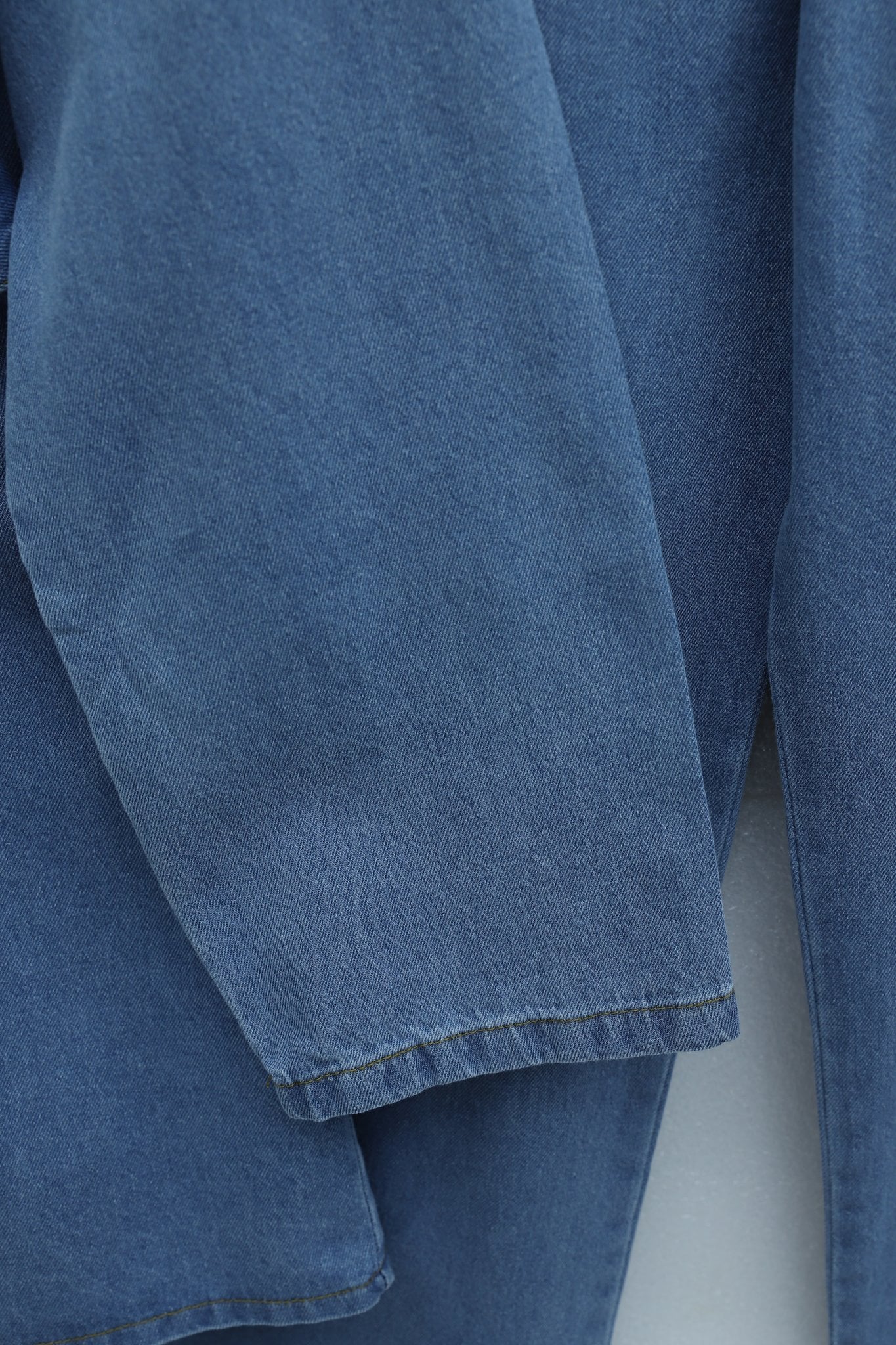 Women's Denim Co-ord Set with Tunic Top and Straight-Leg Trousers - Ice Blue - Podyumplus - by Peralane - photo 7