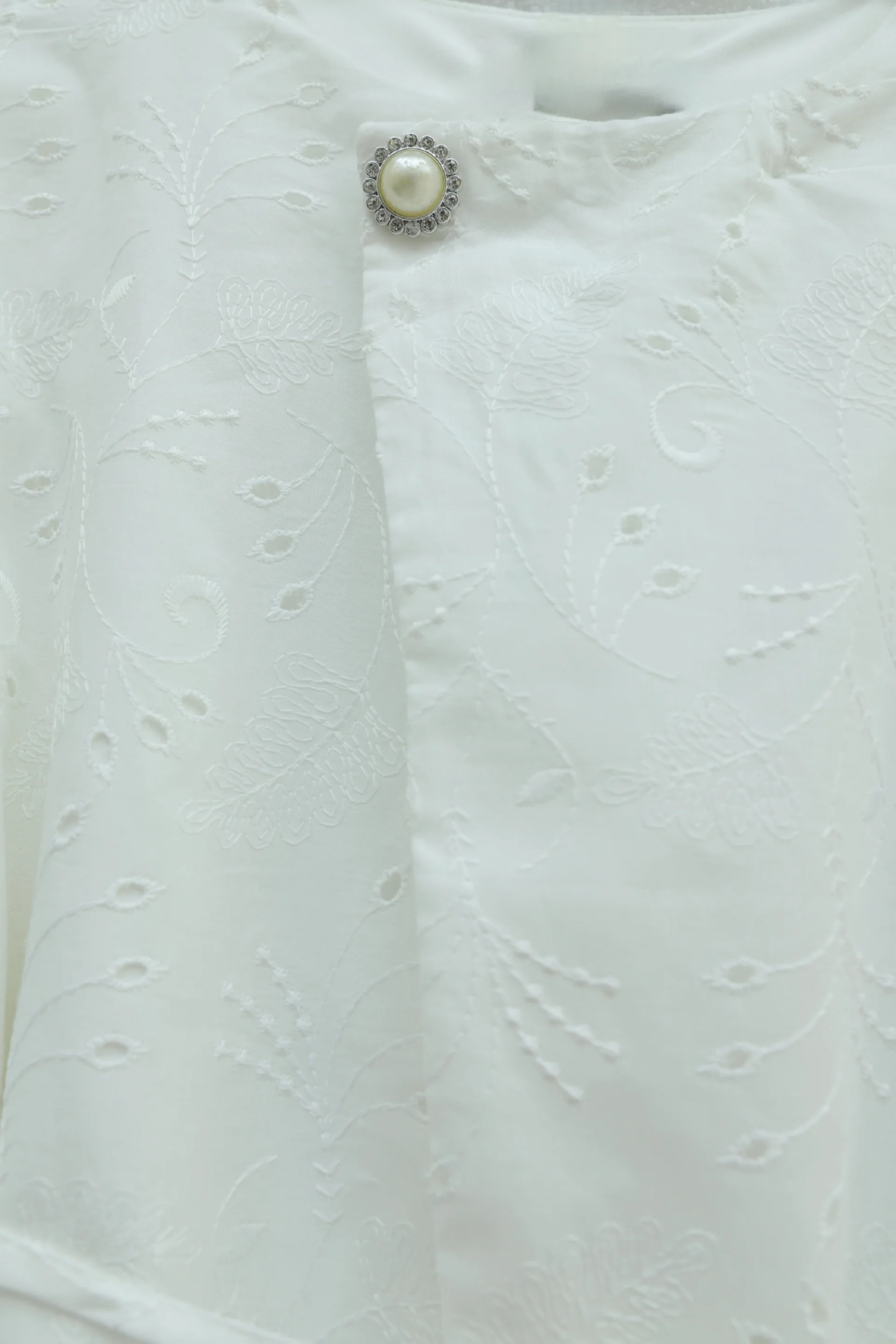 White Modest Two-Piece Set with Cross-Front Button Top and Maxi Skirt - Podyumplus - by Peralane - photo 6