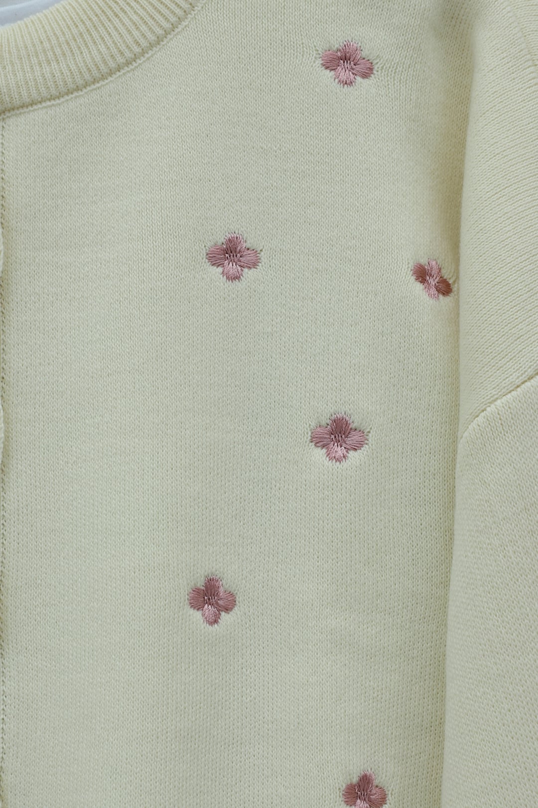 Cream Oversize Knit Cardigan with Scattered Flower Embroidery - Podyumplus - by Peralane - photo 6
