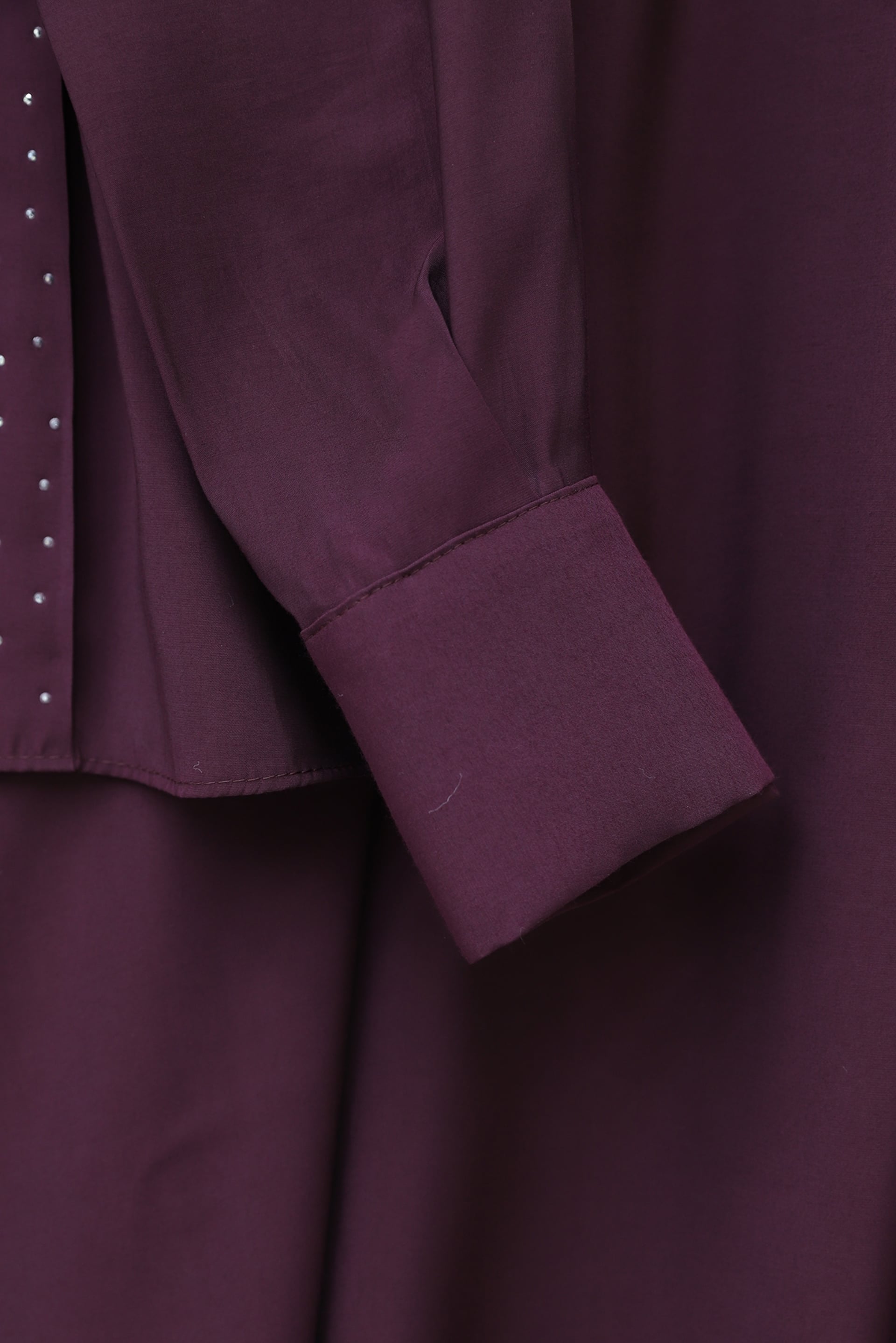 Two-Piece Modest Set with Stone-Trimmed Lace-Up Blouse and Pleated Maxi Skirt in Plum - Podyumplus - by Peralane - photo 8