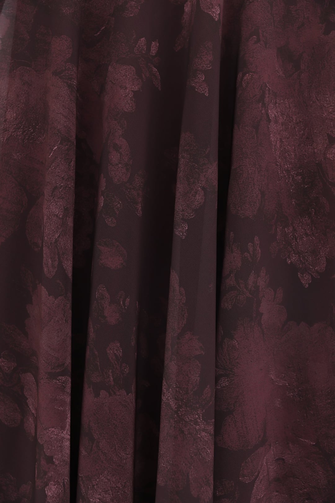 Side-Zip Patterned Lined Chiffon Skirt - Burgundy - Podyumplus - by Peralane - photo 10