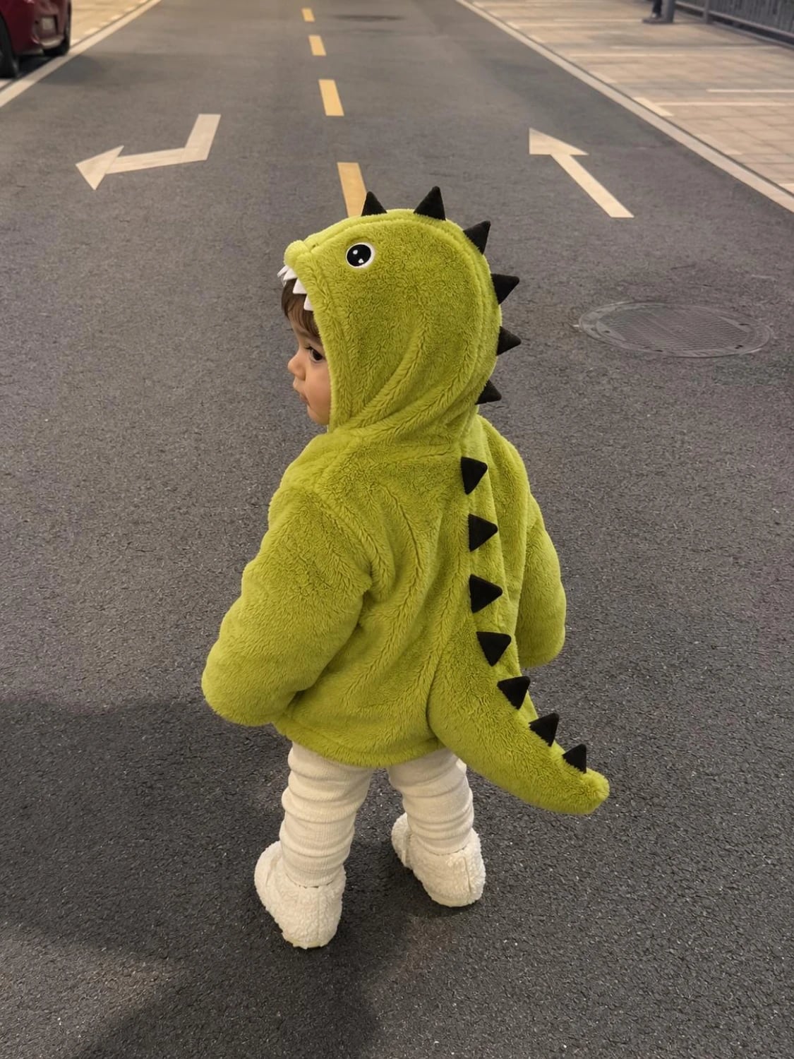 Dinosaur Hooded Fleece Jacket for Toddlers - Green - Minizade - by Peralane