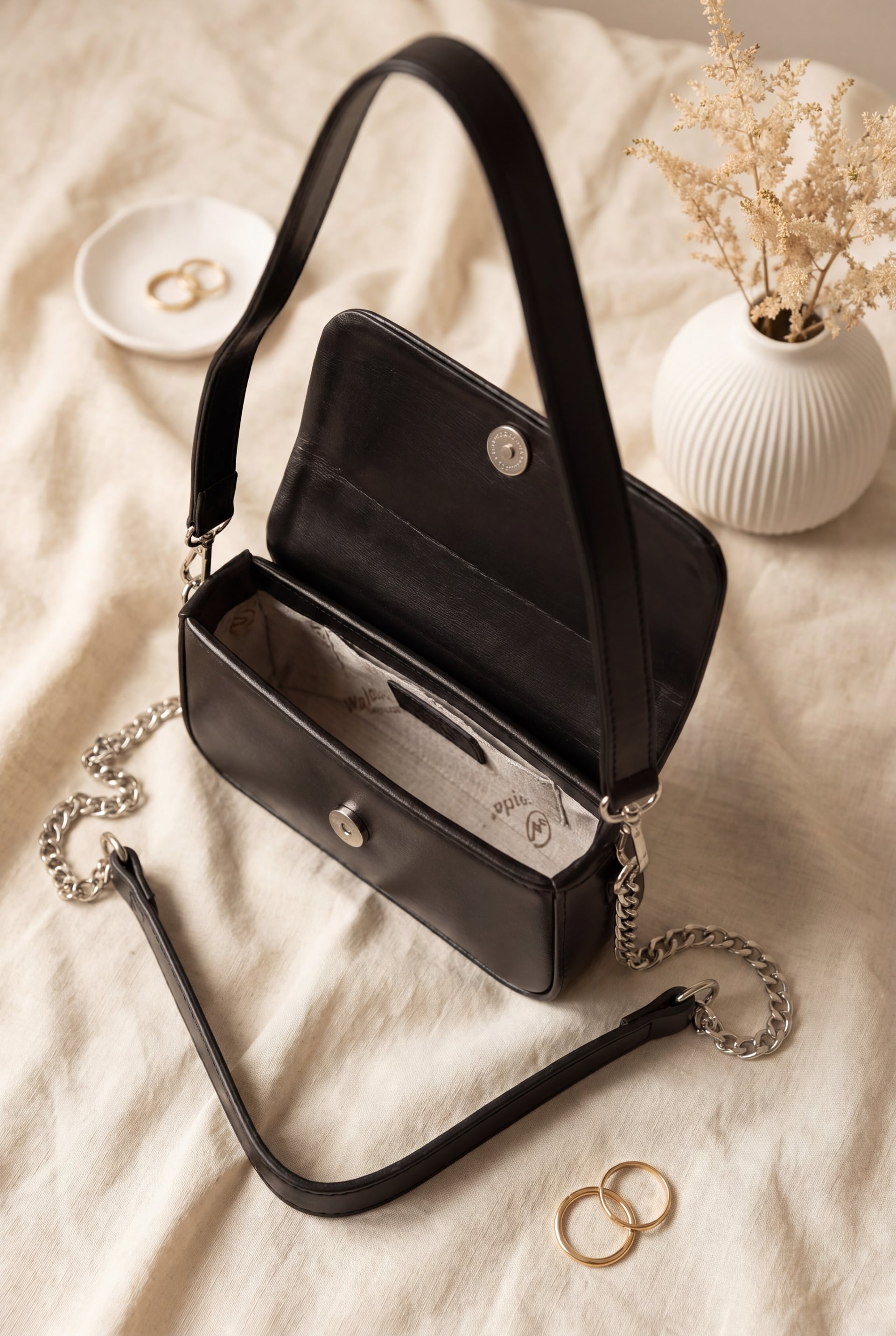 Black Box Bag with Detachable Dual Straps and Magnetic Flap - Podyumplus - by Peralane - photo 2