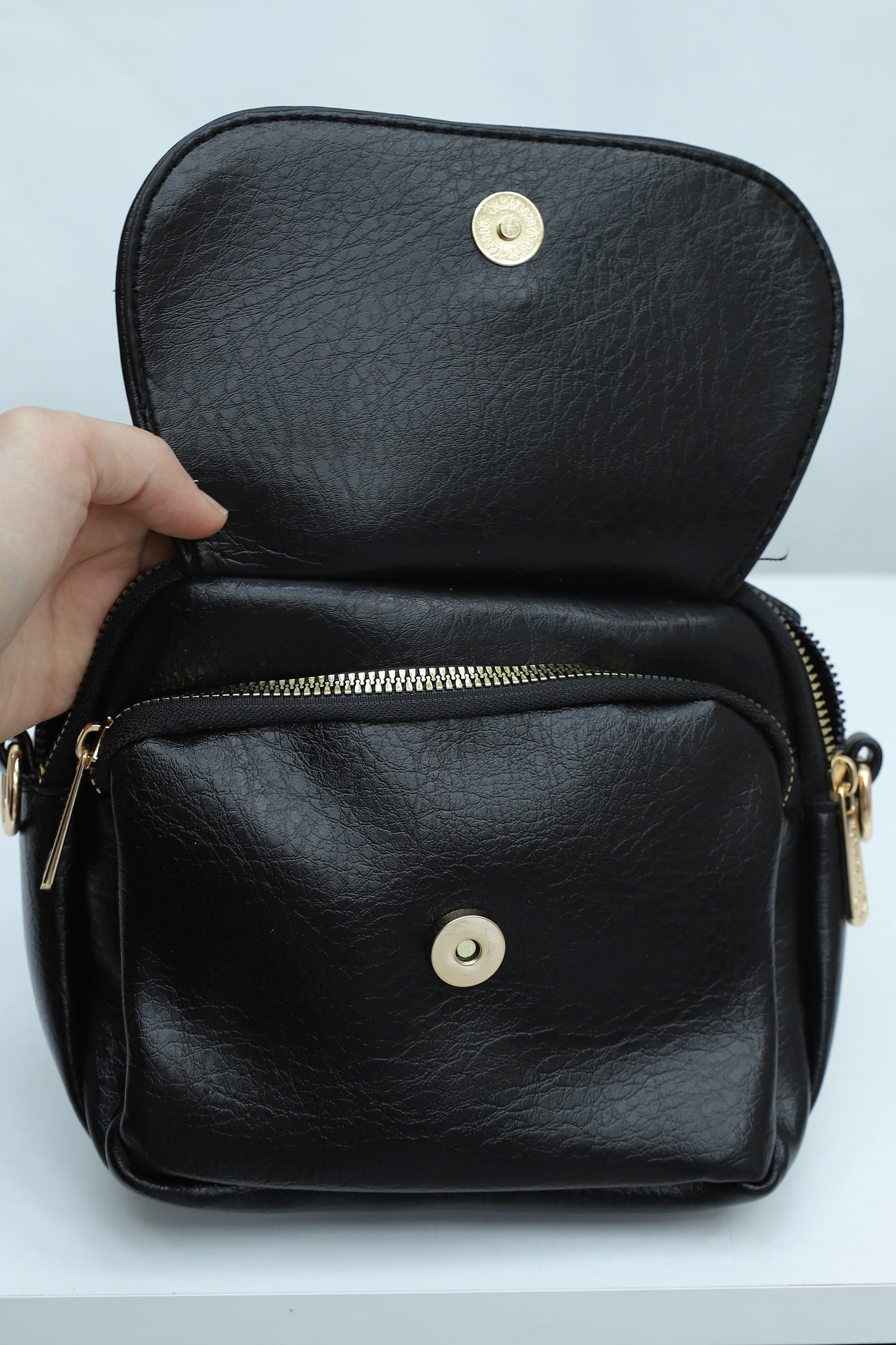 Wide Woven Strap Multi-Compartment Crossbody Women's Bag - Black - Podyumplus - by Peralane - photo 4