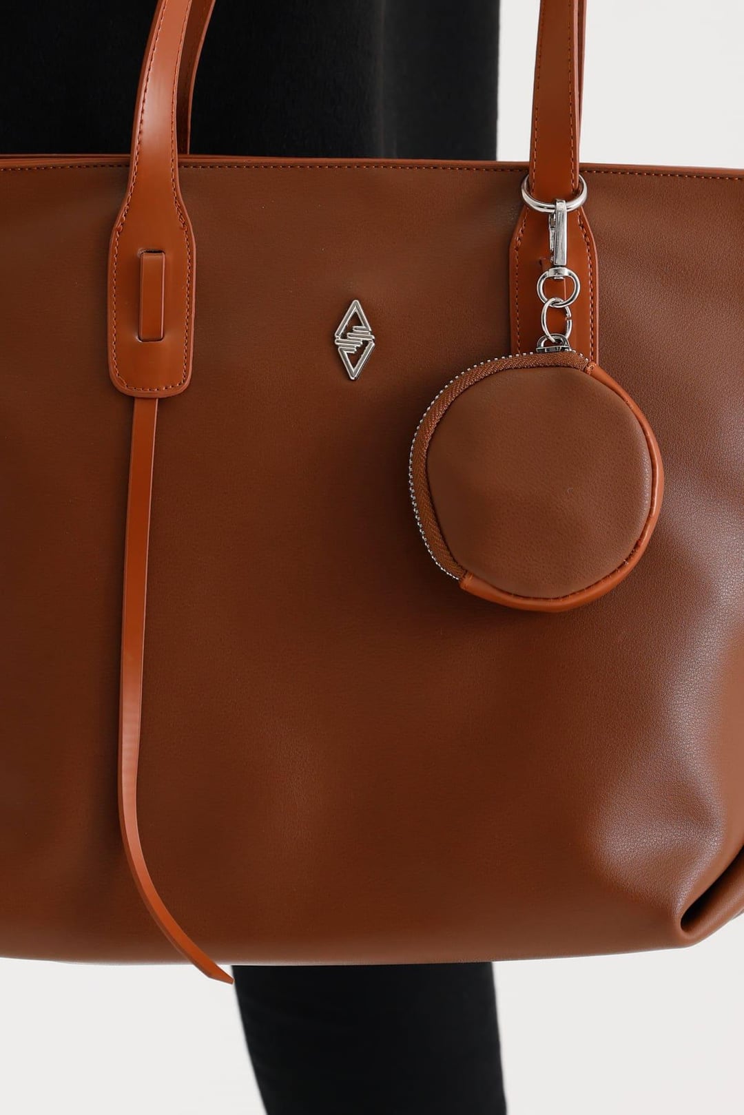 Brown Faux Leather Women's Shoulder Bag with Coin Purse - Veronika Taba - Aron Atelier - by Peralane - photo 3