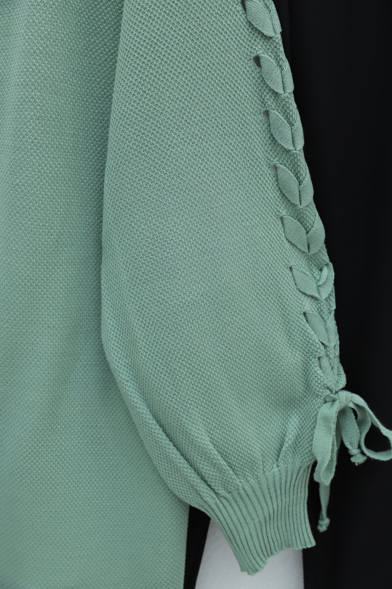 Slouchy Cable Knit Cardigan in Sea Green - Podyumplus - by Peralane - photo 9