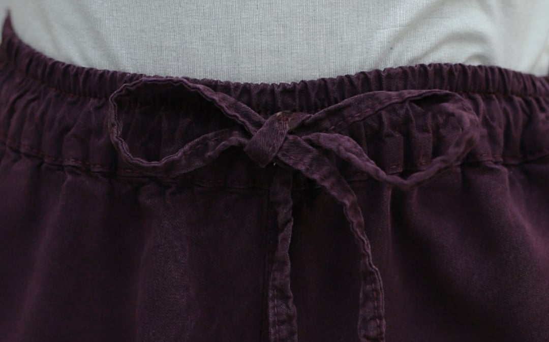 Elasticated Waist Drawstring Wide-Leg Tencel Jeans Trousers - Plum - Podyumplus - by Peralane - photo 5