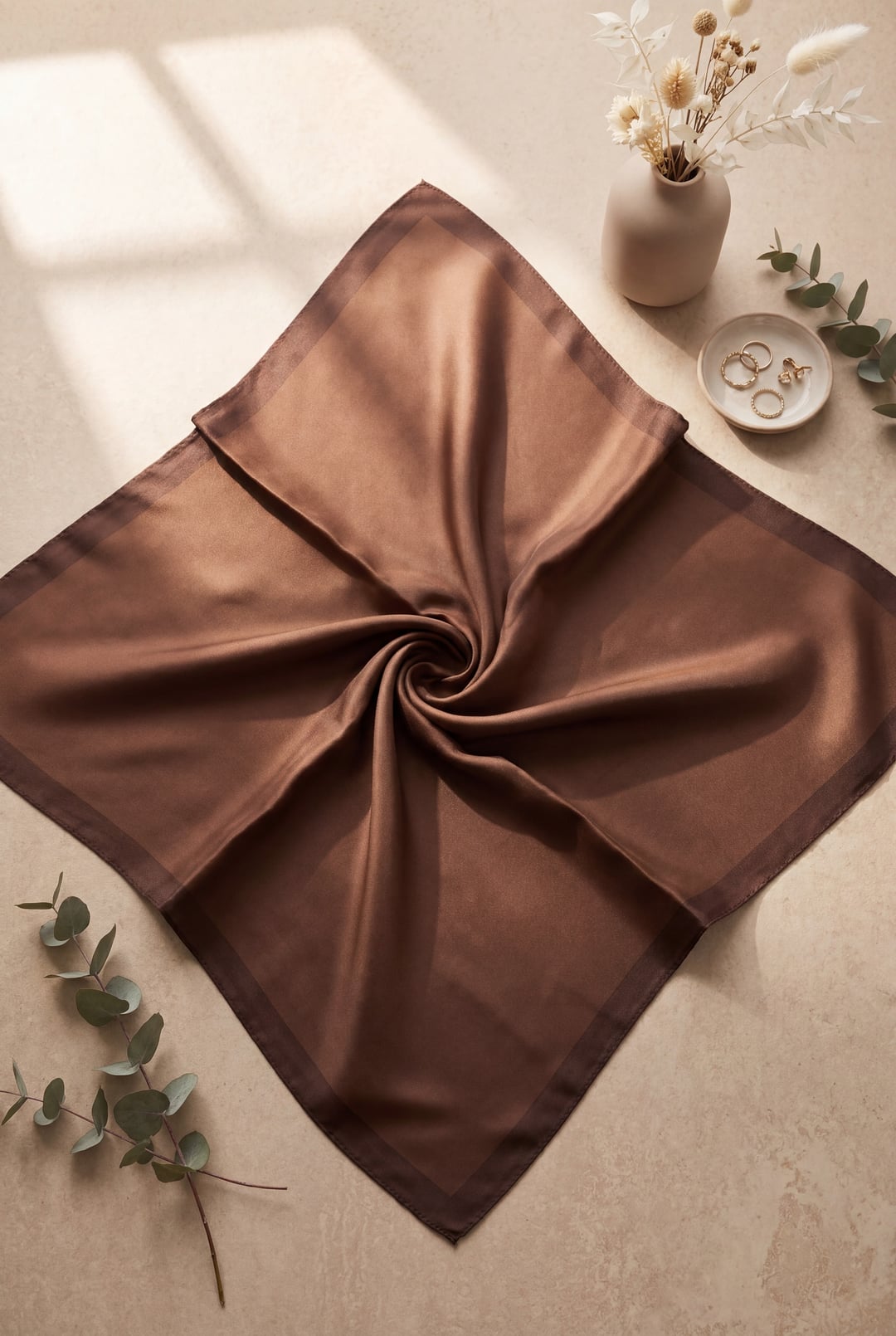 Plain Rayon Scarf - Dark Brown - Podyumplus - by Peralane