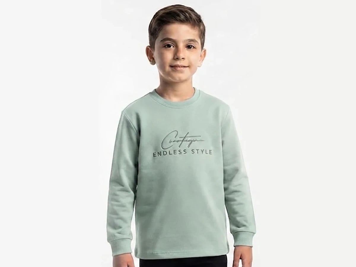 Boys' Printed Sweatshirt in Mint Green (Pack of 4) - Tanem Kids - by Peralane