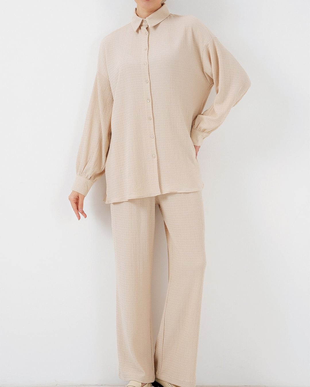 Women's Knit Modest Two-Piece Set - Cream - Bigdart - by Peralane - photo 5