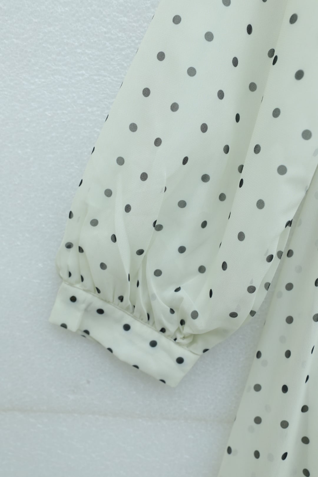 White Polka Dot Long Chiffon Dress with Lined and Elasticated Waist - Podyumplus - by Peralane - photo 8