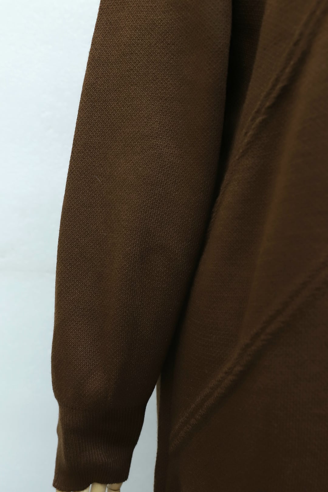 Long-Sleeved Brown Knit Dress with Stone and Bead Detailing - Podyumplus - by Peralane - photo 6