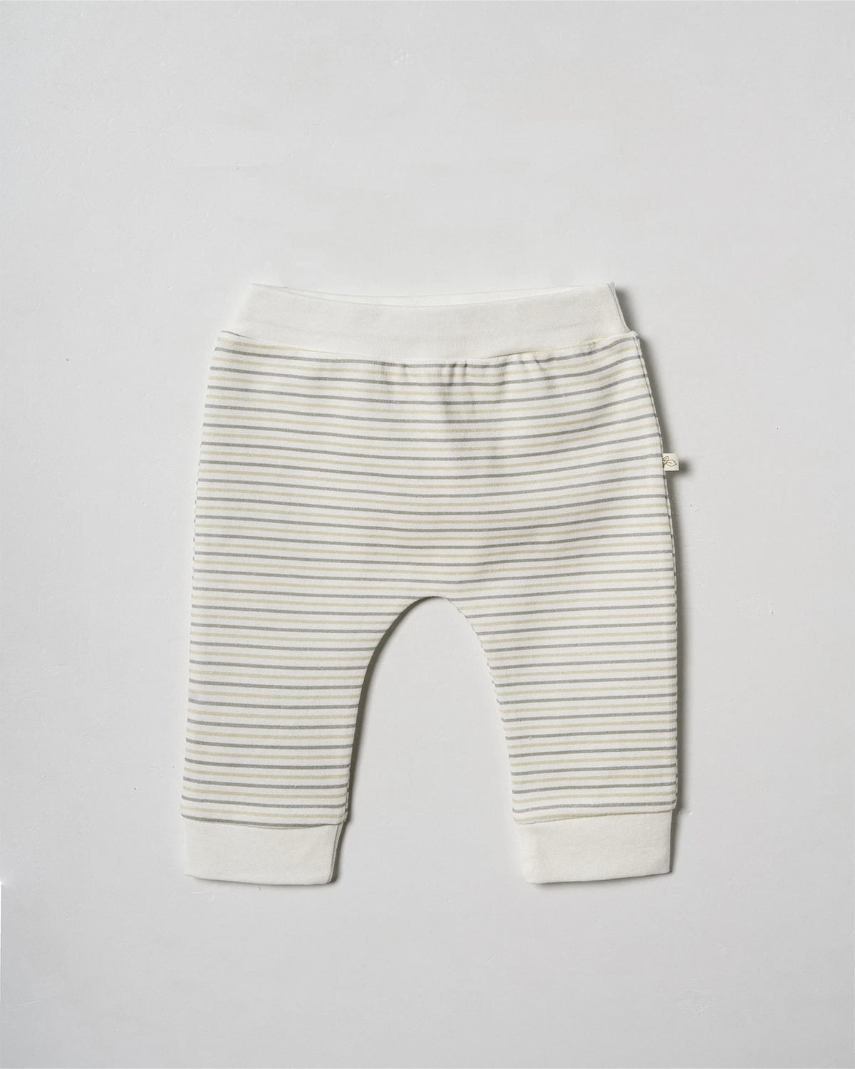 Cuffed Baby Boys' Trousers with Stripe Pattern - Ecru - Ciccimbaby - by Peralane