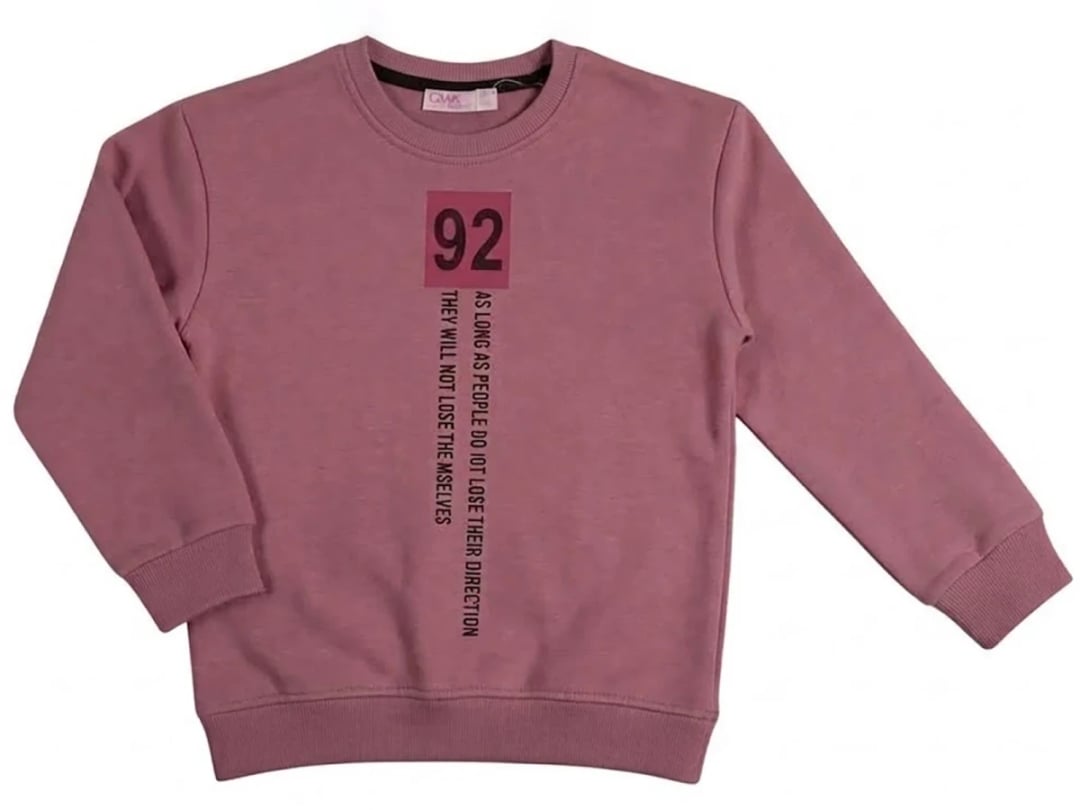 Girls' Printed Fleece Sweatshirt with 92 Graphic - Pack of 5 - CMK - by Peralane