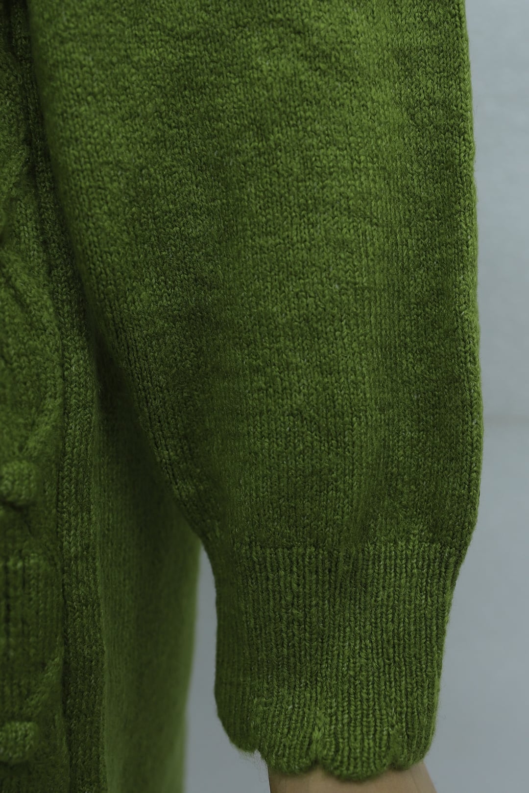 Relaxed Checkered Knit Tunic with Bicycle Neckline and Pom Poms - Khaki - Podyumplus - by Peralane - photo 6